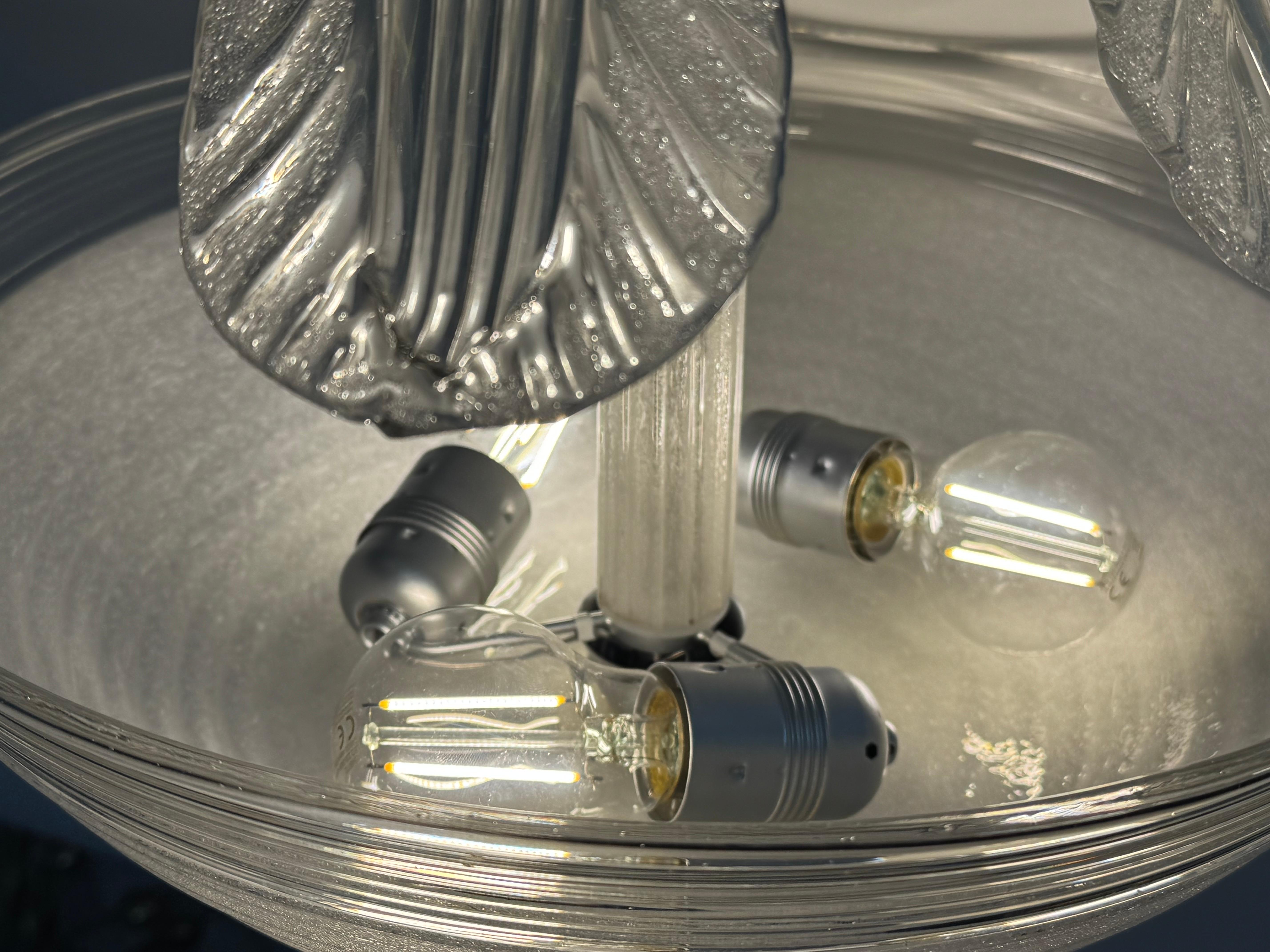 Metà XX secolo Lampadario in vetro di Murano attribuito a Seguso, metà del XX secolo in vendita