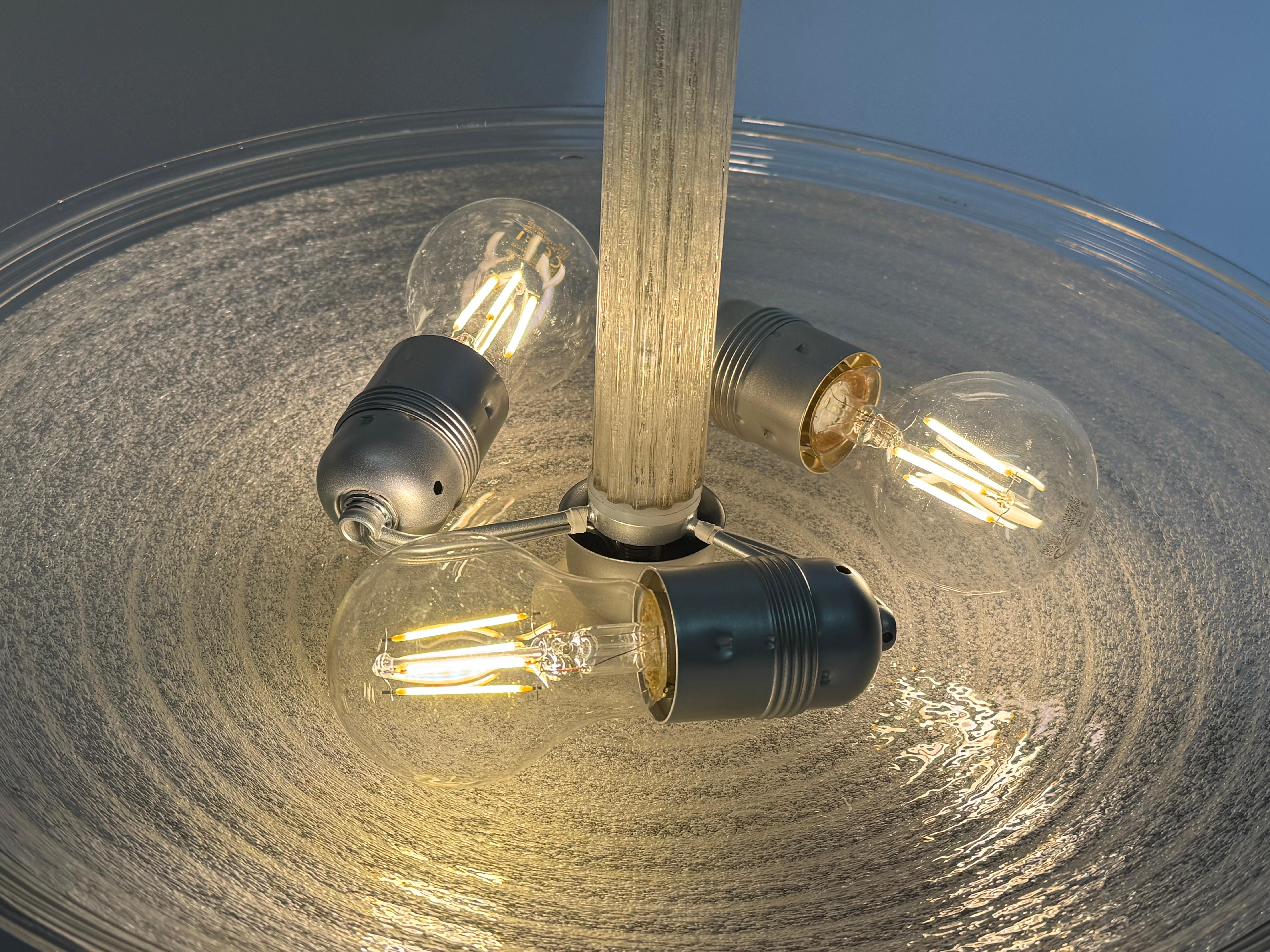 Metà XX secolo Lampadario in vetro di Murano attribuito a Seguso, metà del XX secolo in vendita