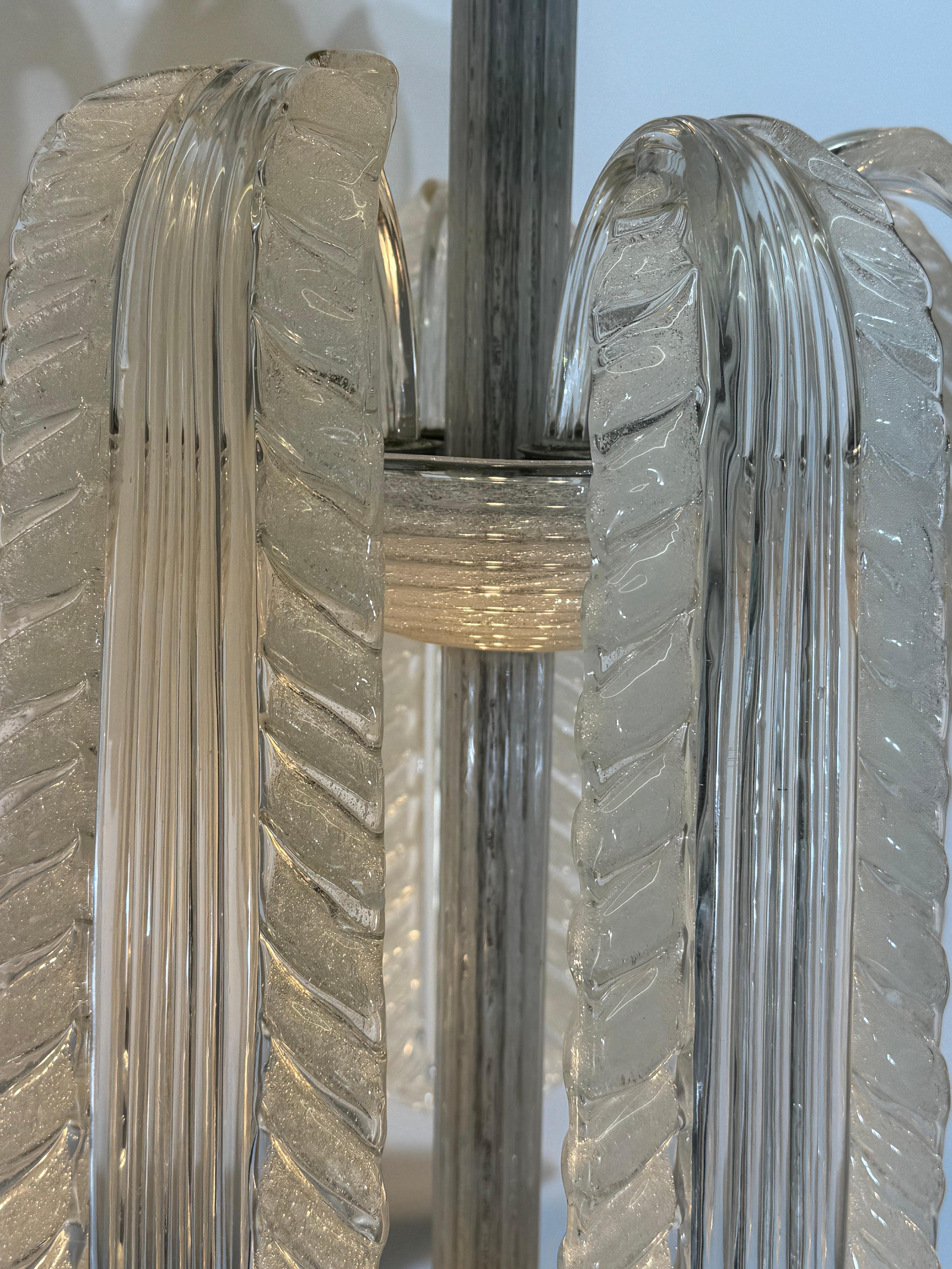 Vetro di Murano Lampadario in vetro di Murano attribuito a Seguso, metà del XX secolo in vendita