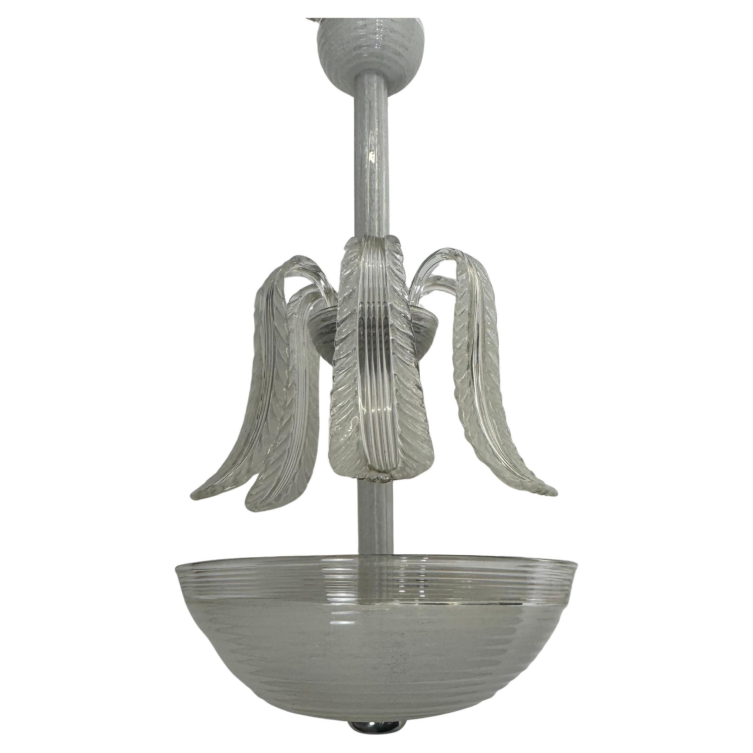 Lampadario in vetro di Murano attribuito a Seguso, metà del XX secolo in vendita 2
