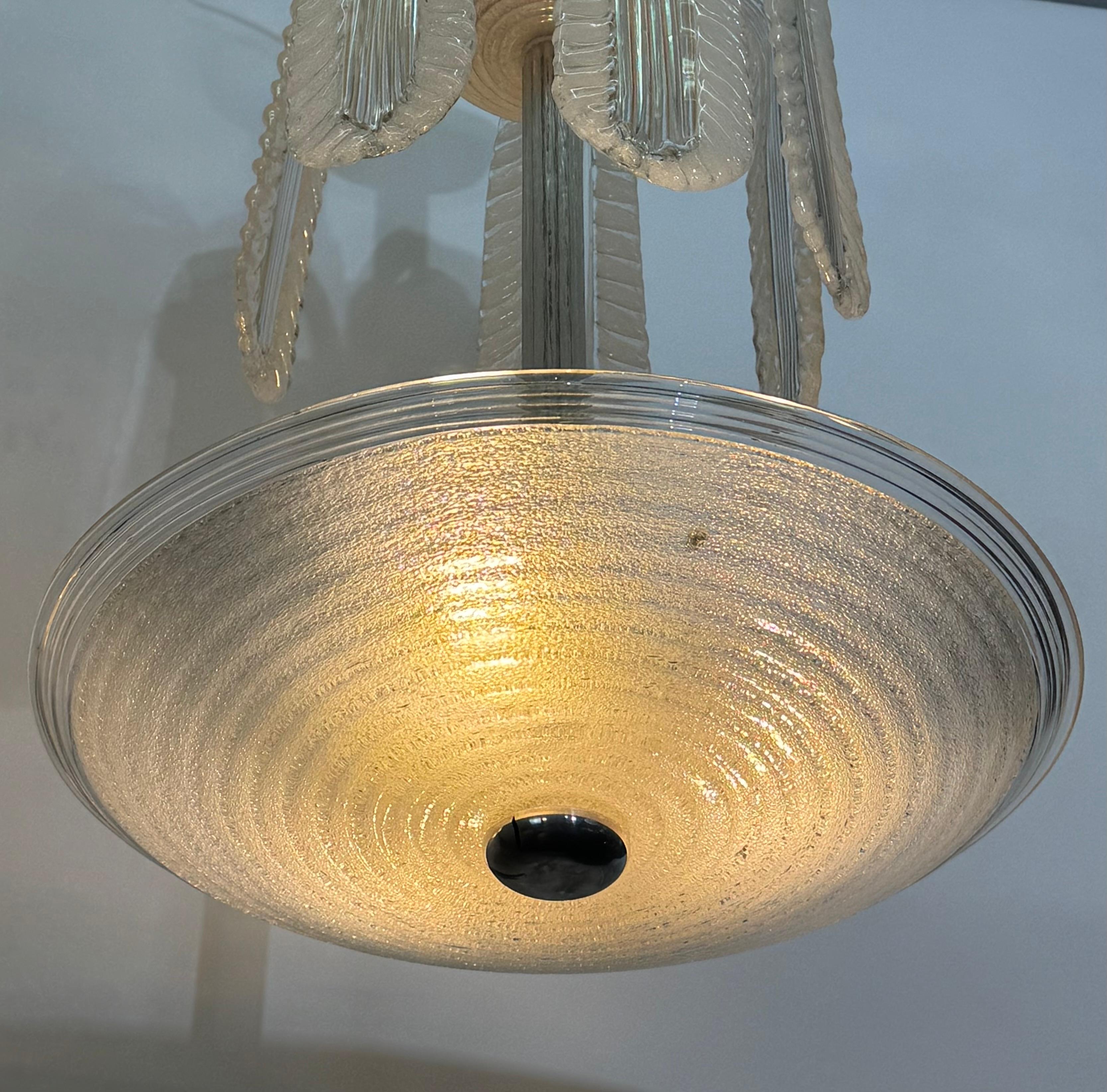 Lampadario in vetro di Murano attribuito a Seguso, metà del XX secolo in vendita 2