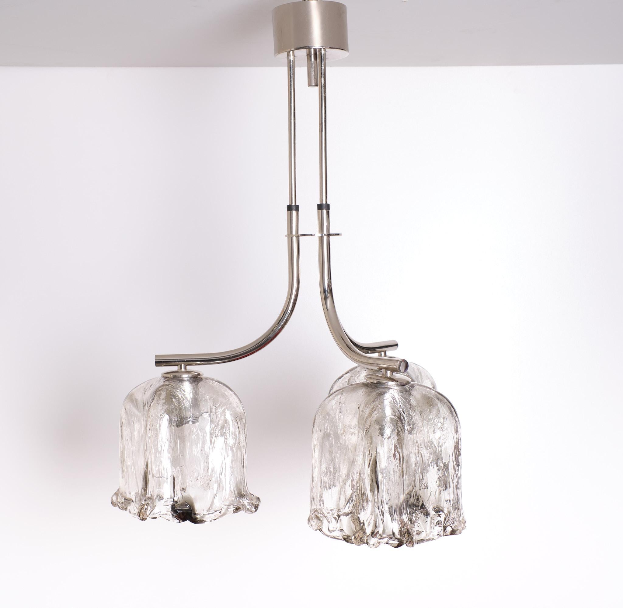 Space Age Murano Glass Chandelier attrib Mazzega  1970s For Sale