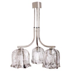 Murano Glas Kronleuchter zugeschrieben Mazzega  1970s