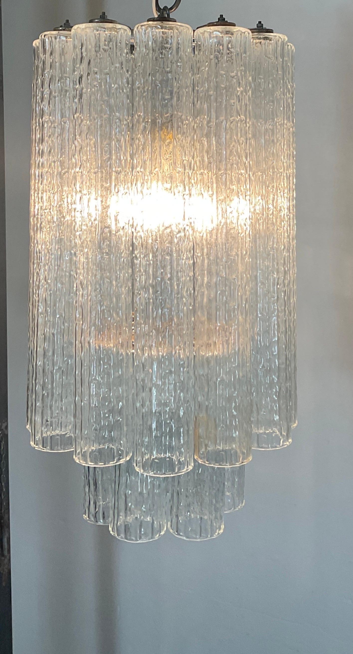 Murano glass chandelier attributable to Venini, 70s 4