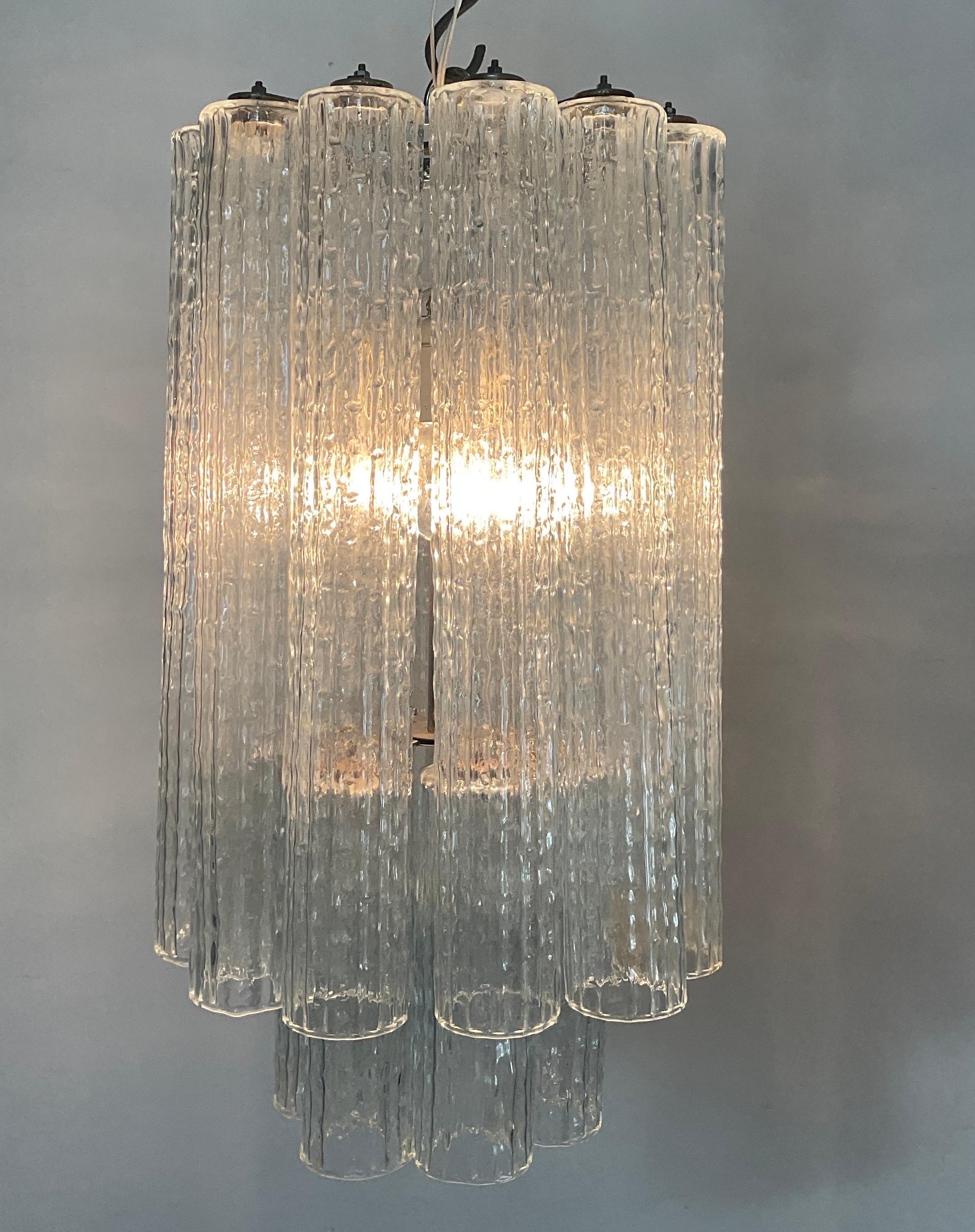 Murano glass chandelier attributable to Venini, 70s 5