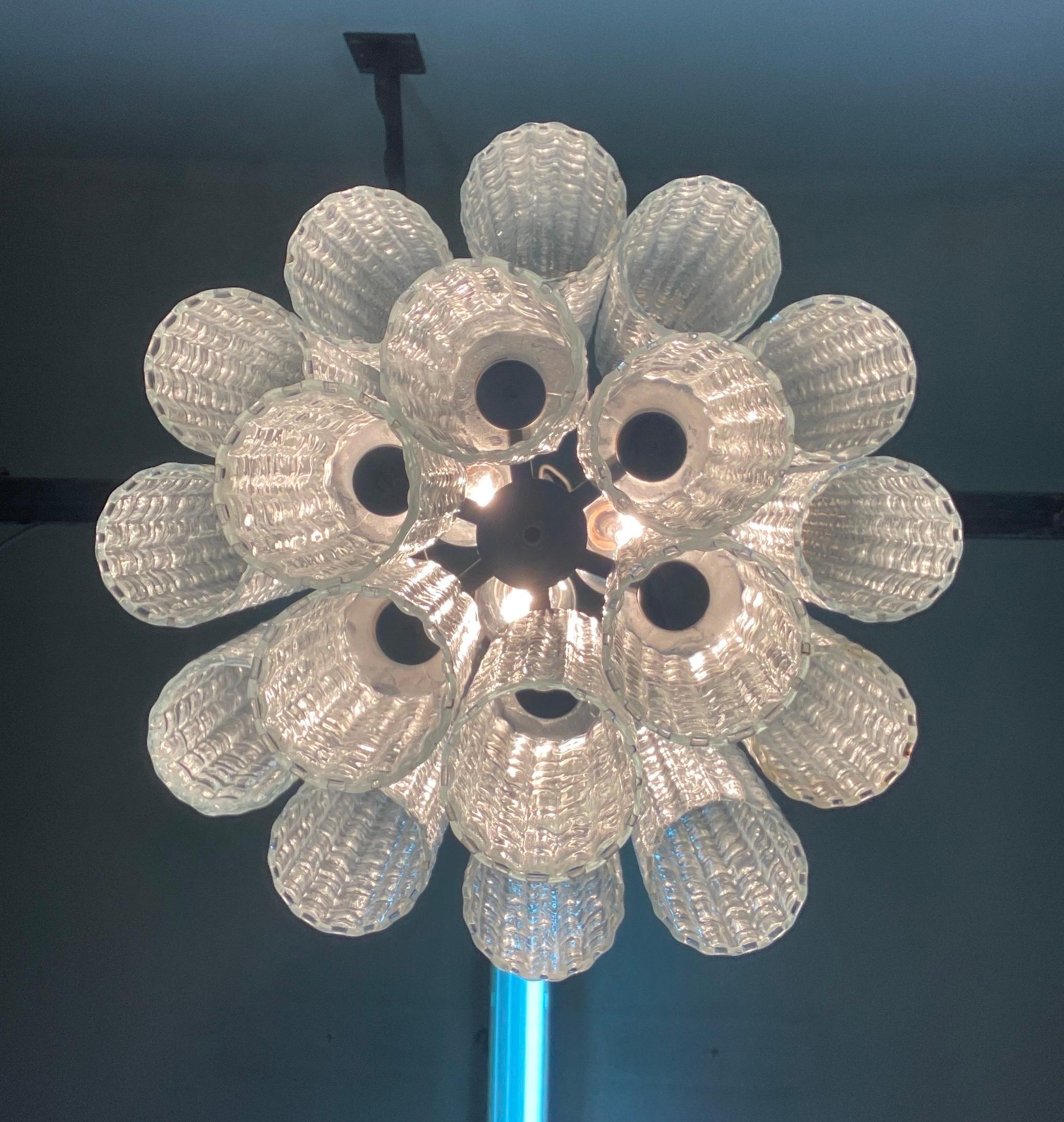 Murano glass chandelier attributable to Venini, 70s 7