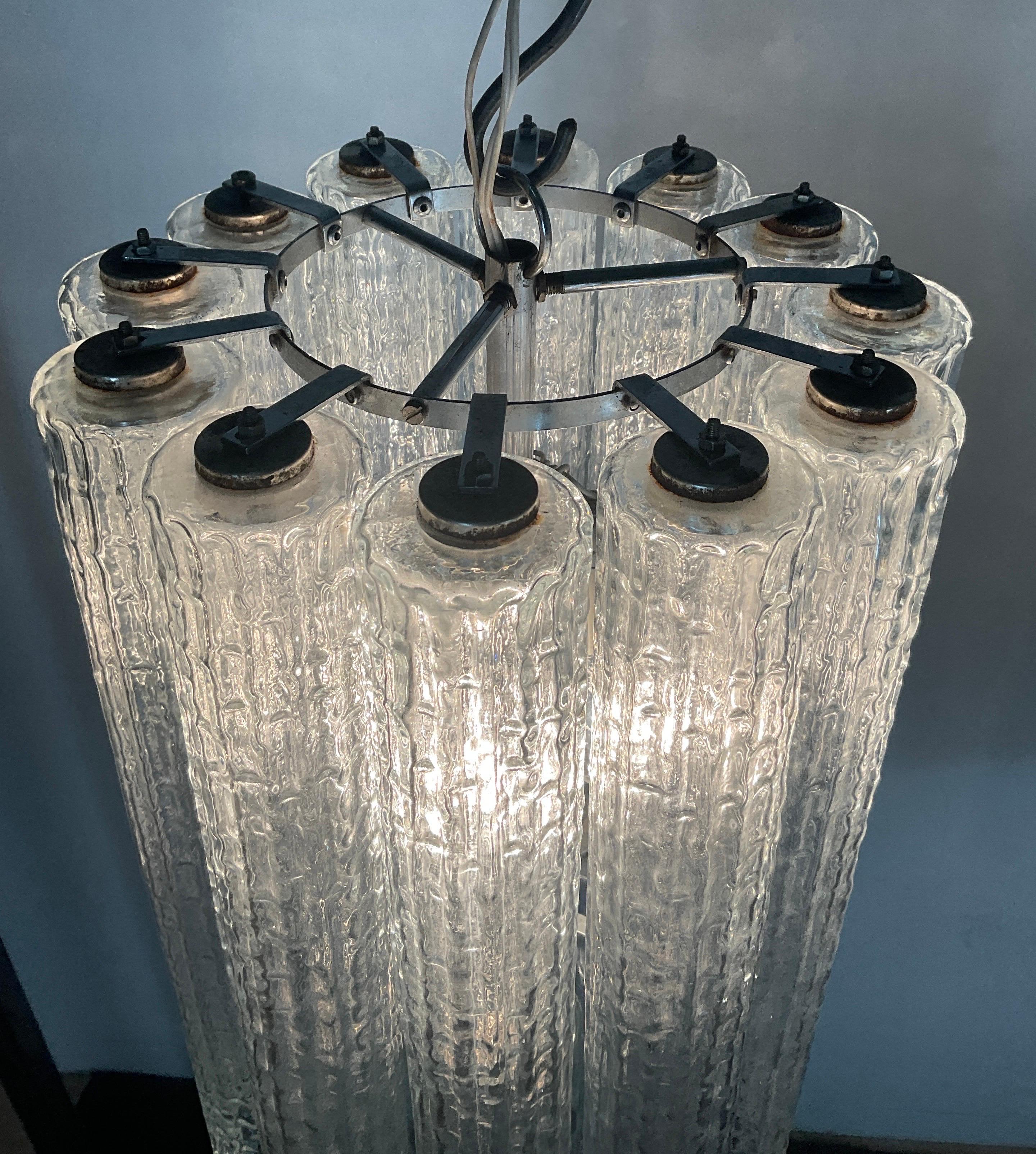 Murano glass chandelier attributable to Venini, 70s 8
