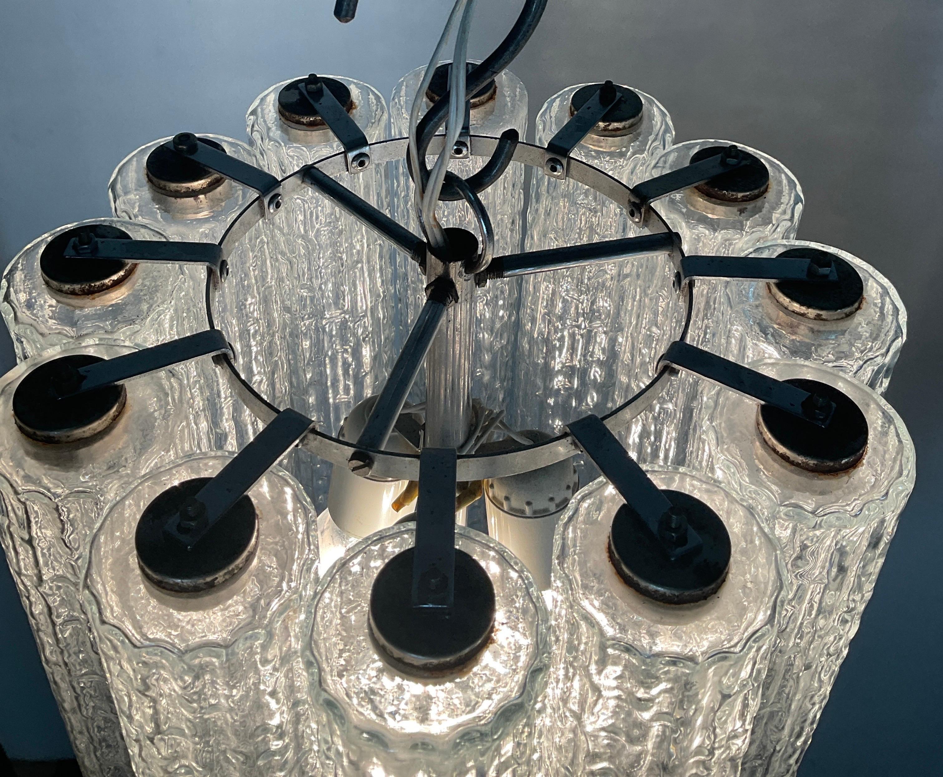 Murano glass chandelier attributable to Venini, 70s 9