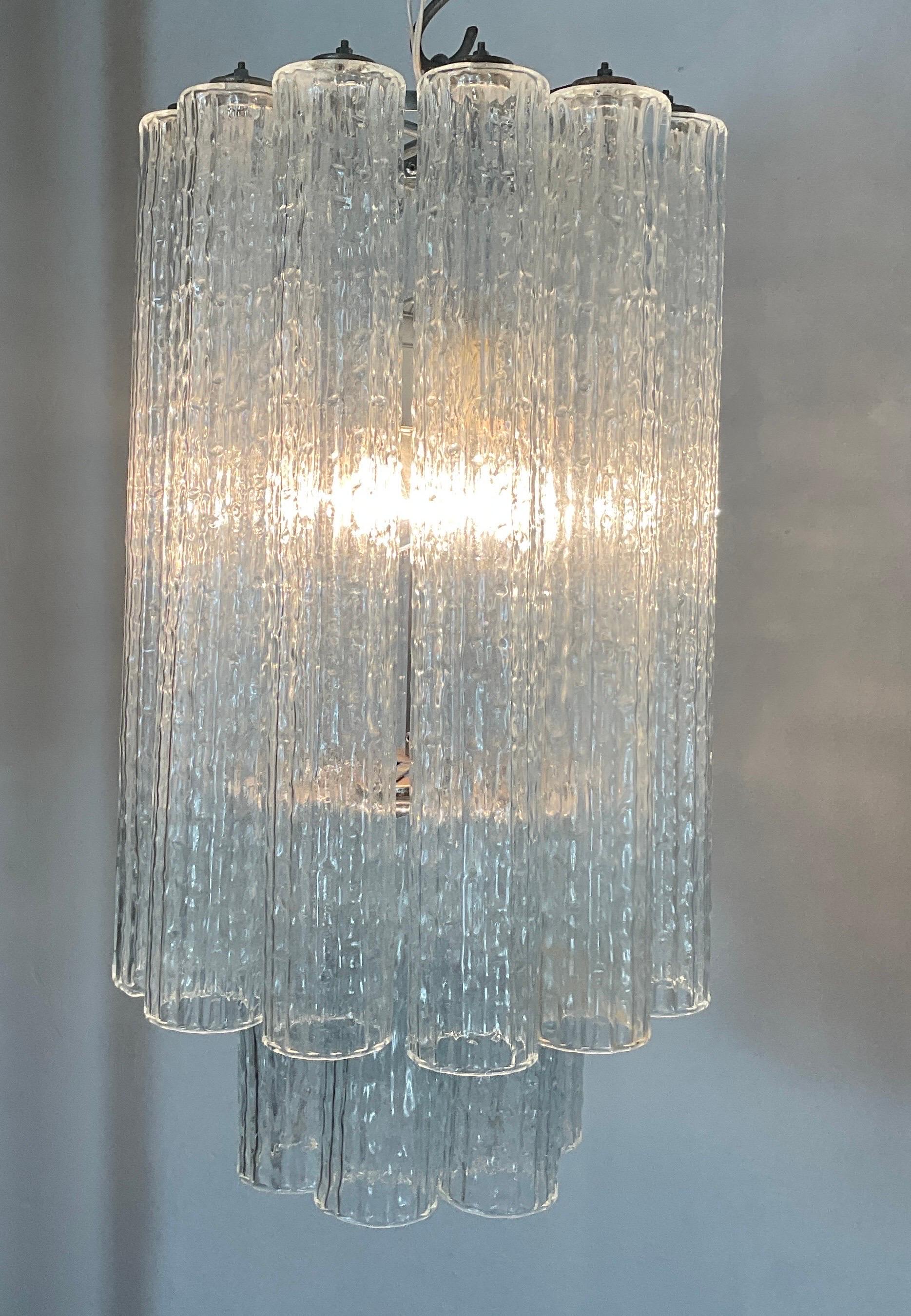 Murano glass chandelier attributable to Venini, 70s 10