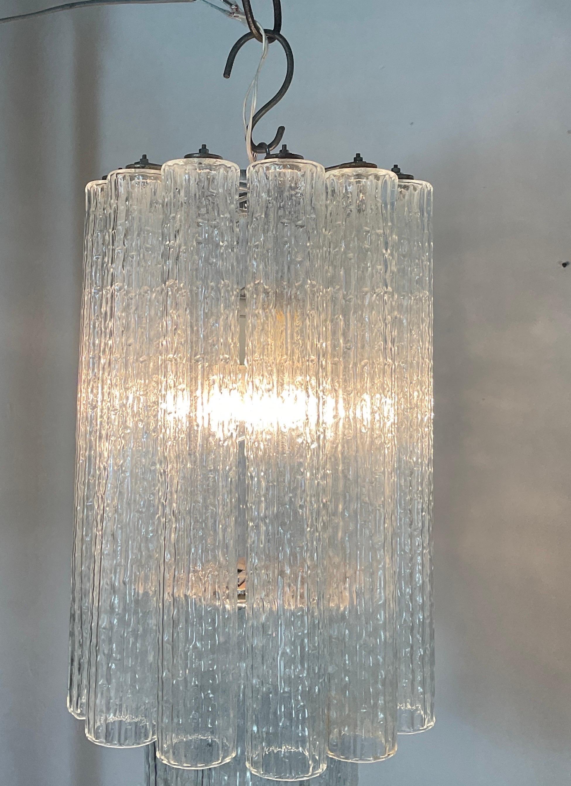 Murano glass chandelier attributable to Venini, 70s 11