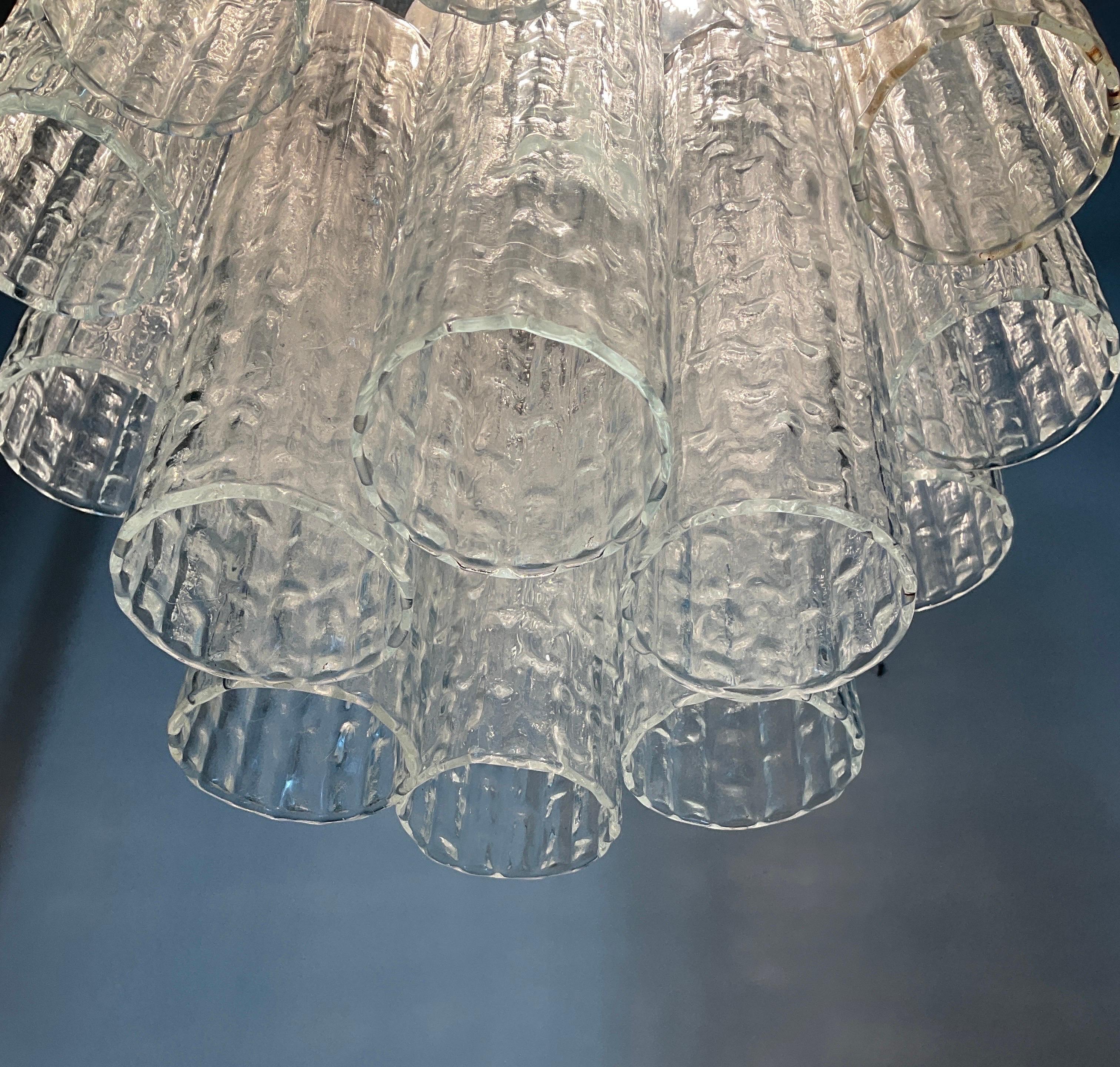 Murano glass chandelier attributable to Venini, 70s 12