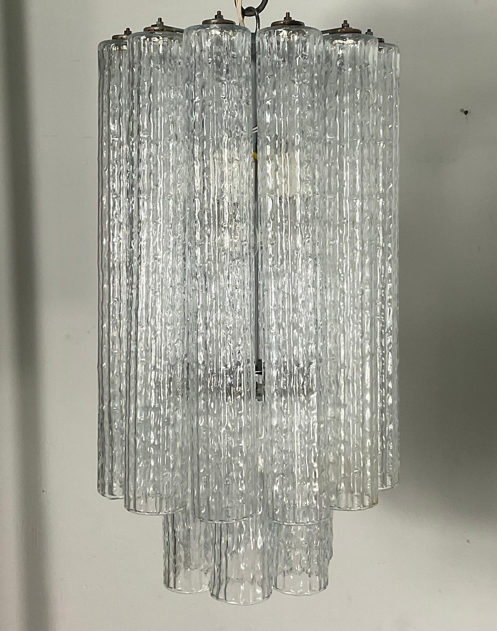 Italian Murano glass chandelier attributable to Venini, 70s