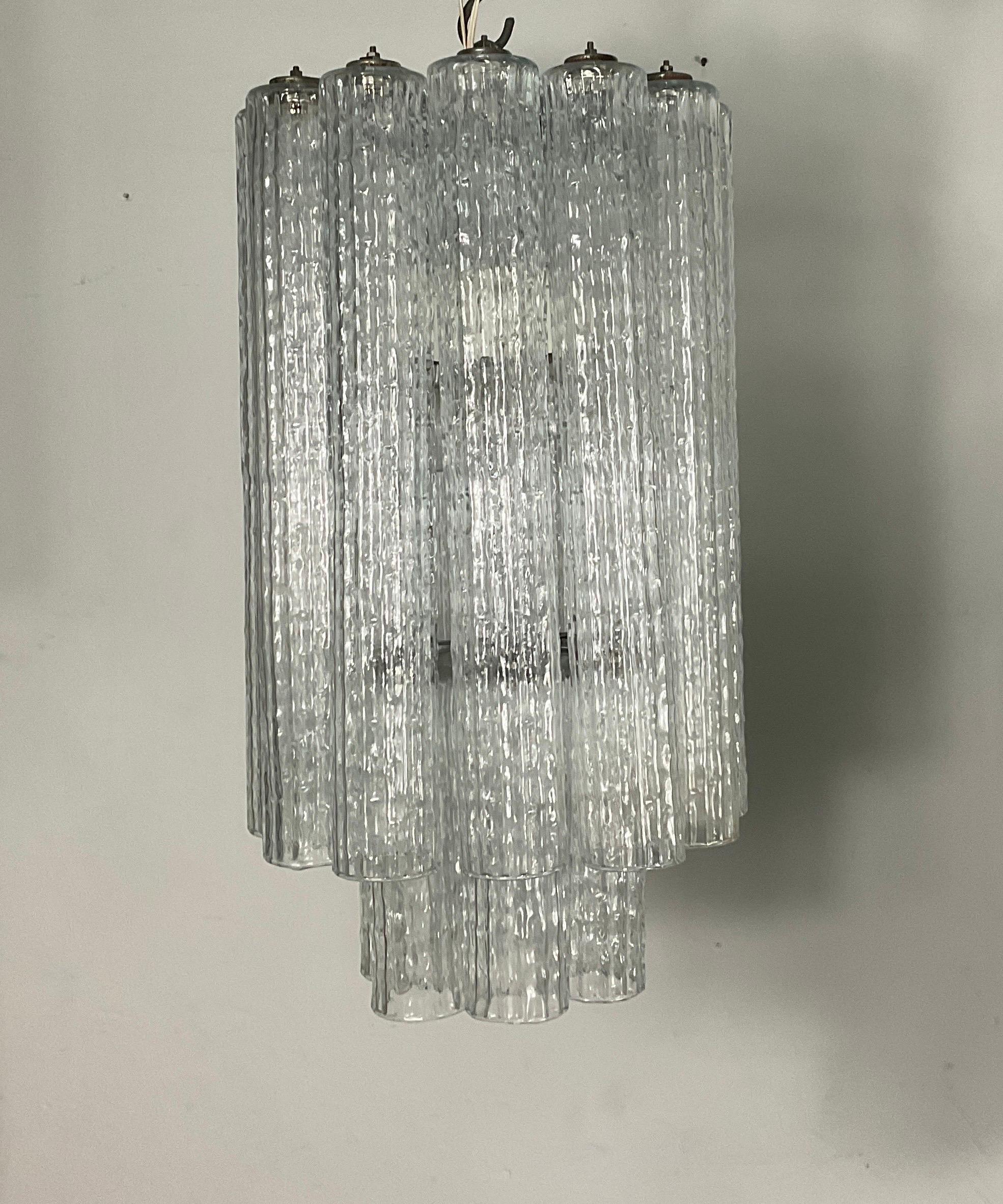 Murano glass chandelier attributable to Venini, 70s In Good Condition In Catania, IT