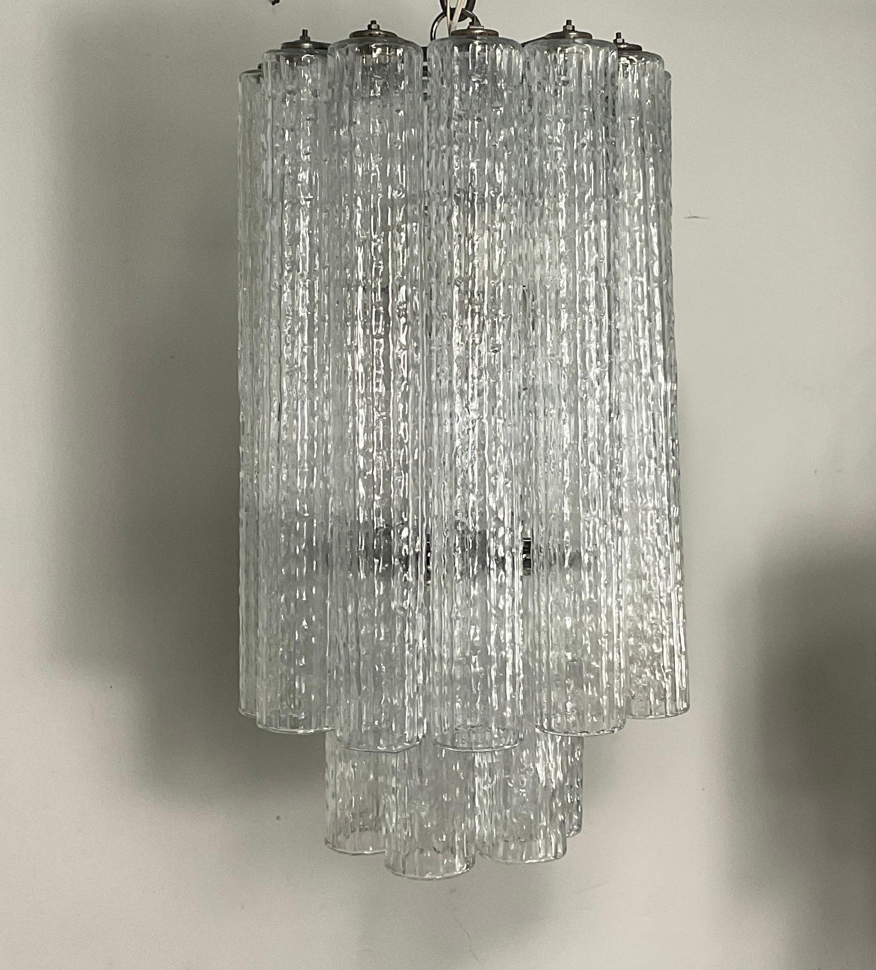 Late 20th Century Murano glass chandelier attributable to Venini, 70s