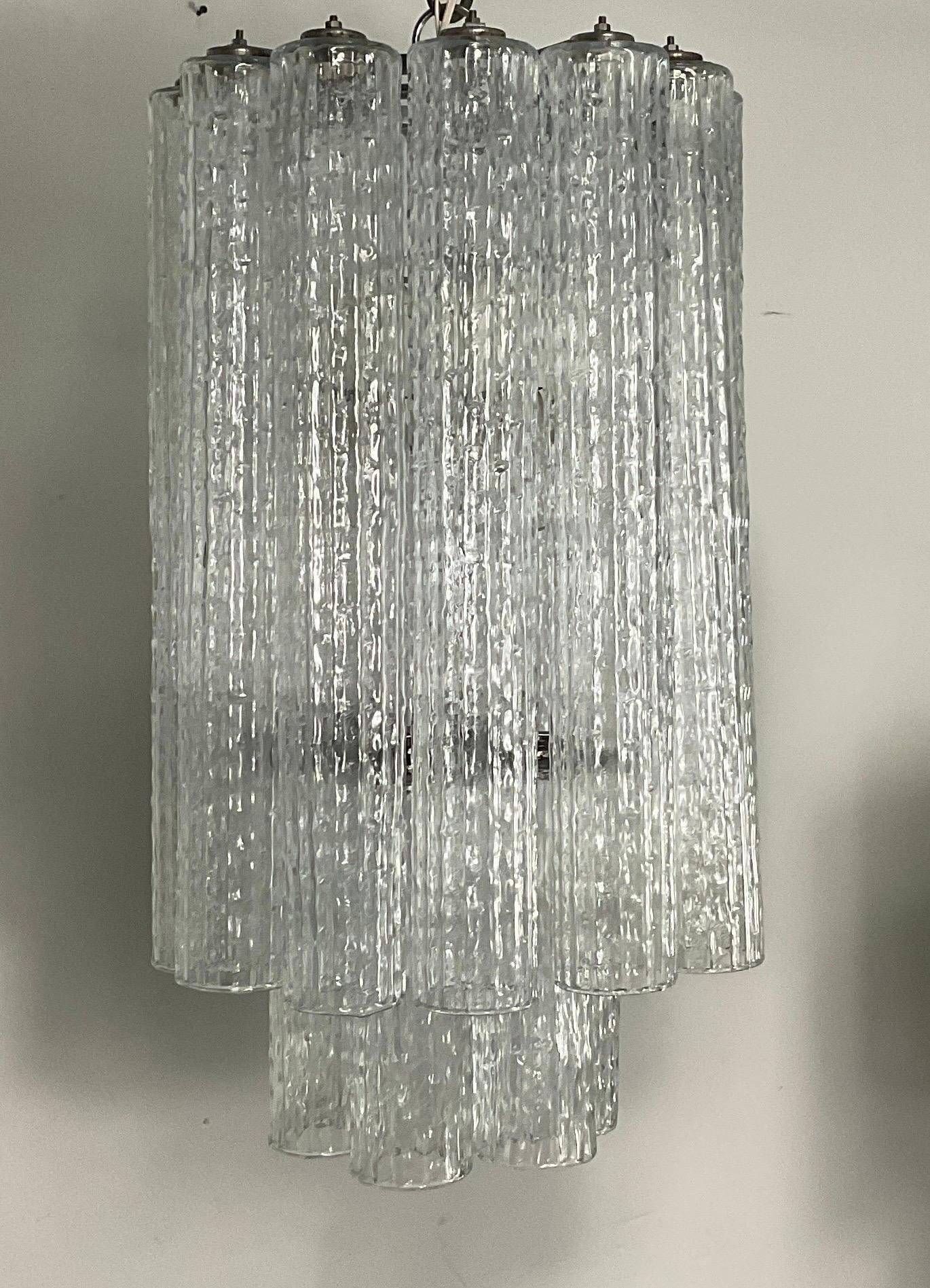 Murano glass chandelier attributable to Venini, 70s 1