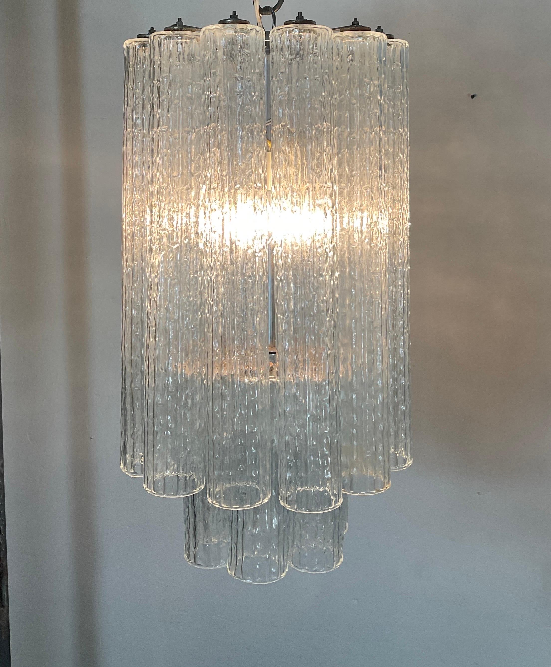 Murano glass chandelier attributable to Venini, 70s 3