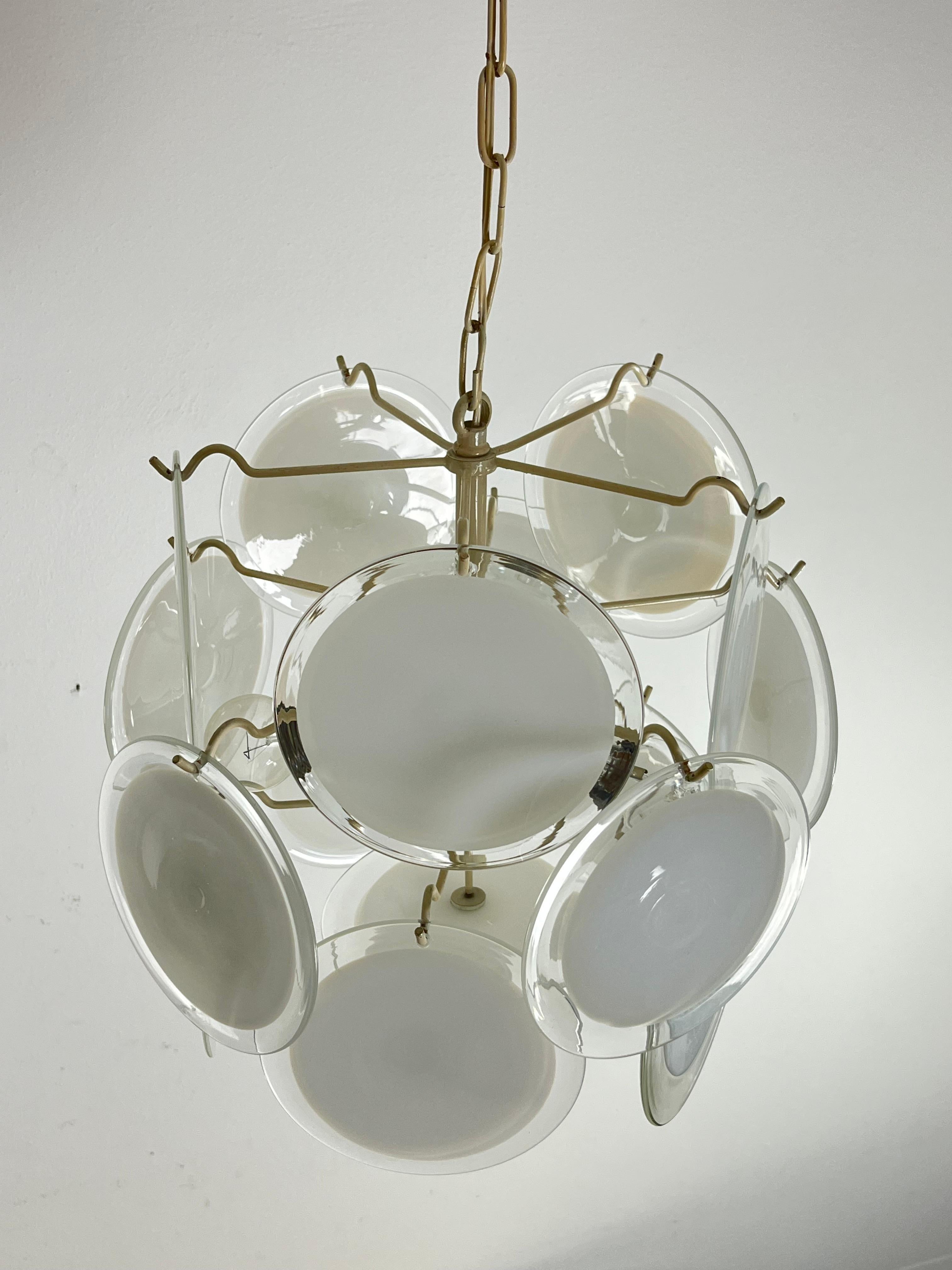 Italian Murano Glass Chandelier Attributed To Gino Vistosi 1960s For Sale