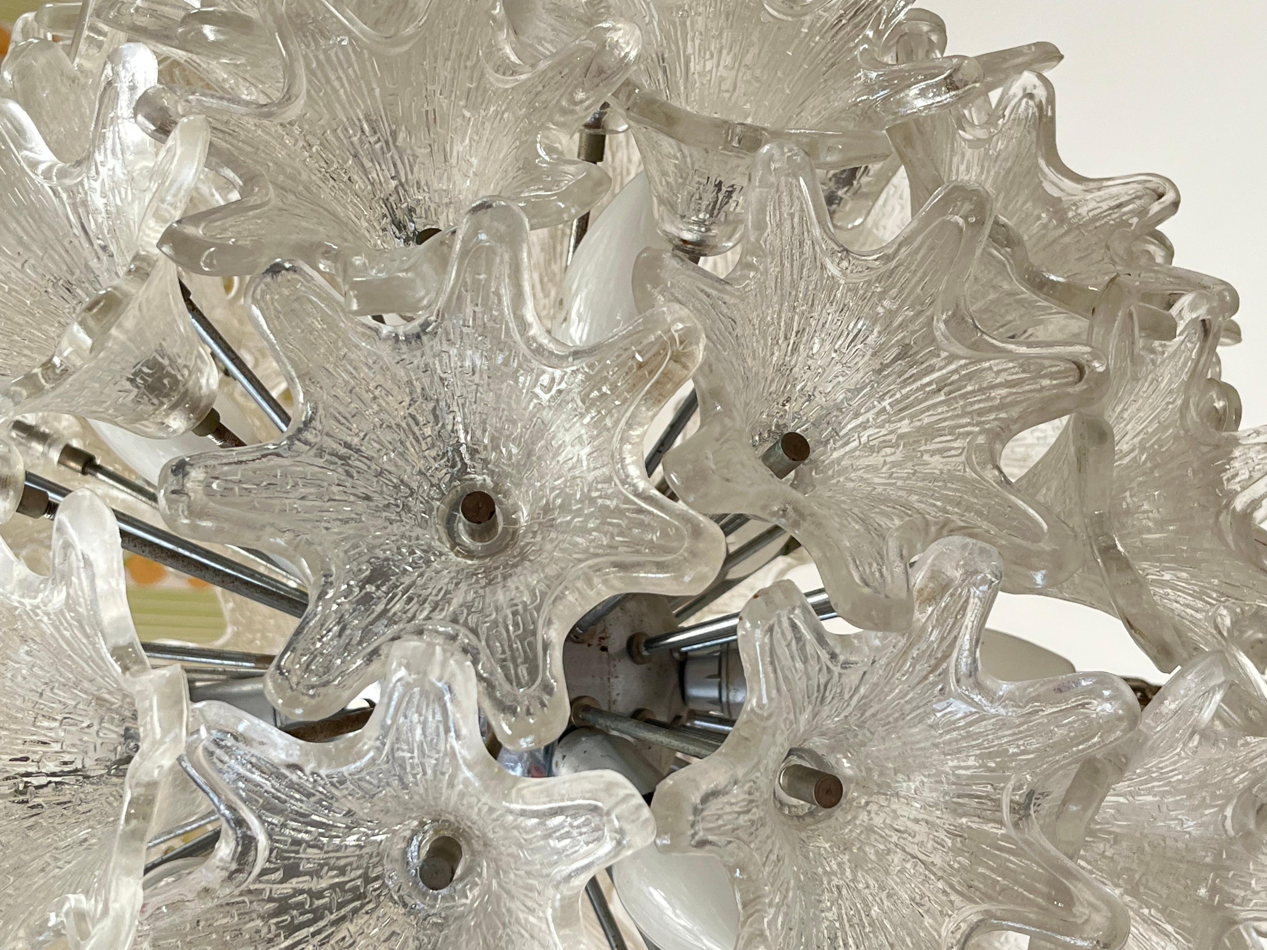 Italian Murano Glass Chandelier attributed to Paolo Venini for VeArt, 1960s. For Sale