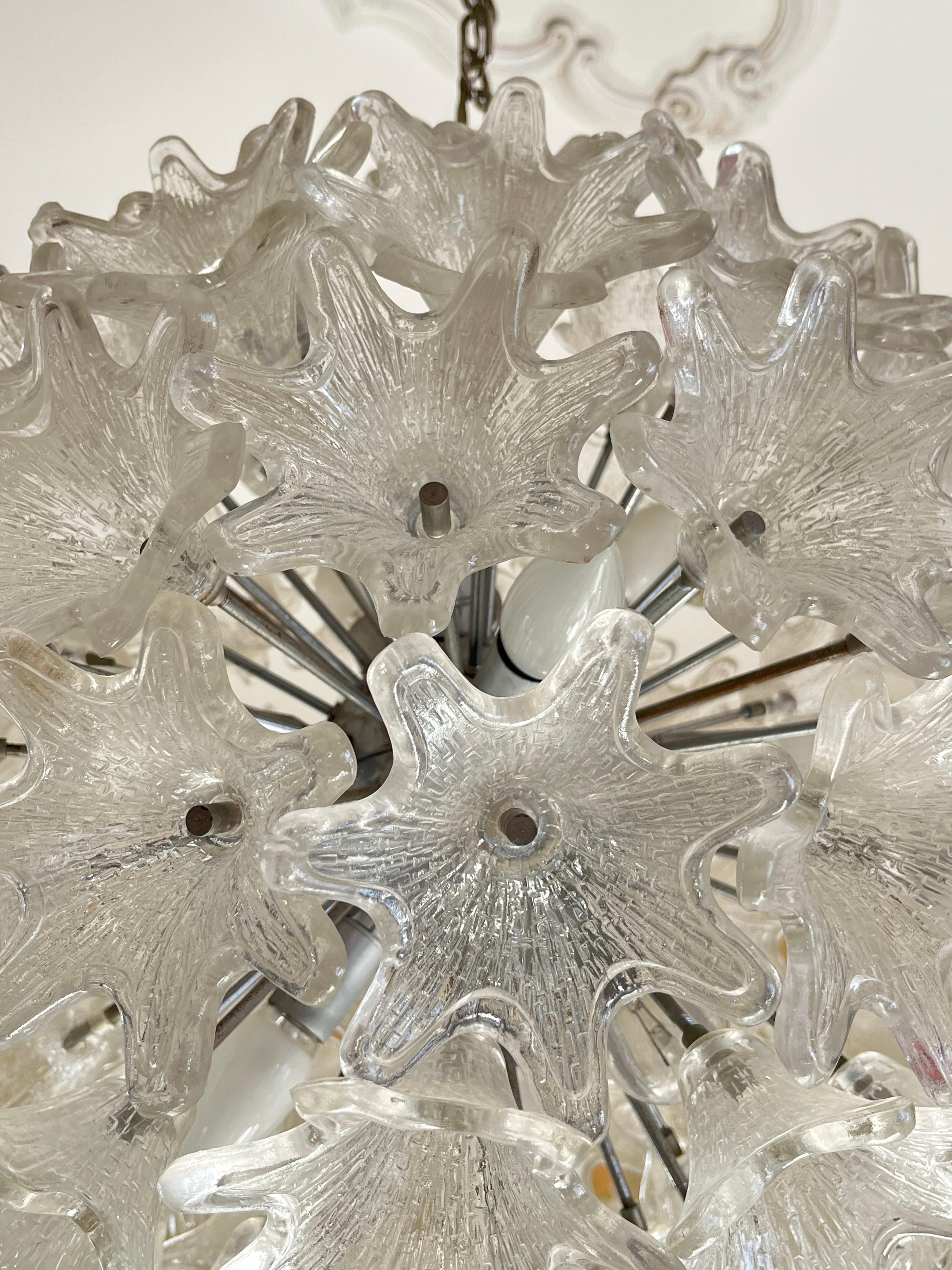 Italian Murano Glass Chandelier attributed to Paolo Venini for VeArt, 1960s. For Sale