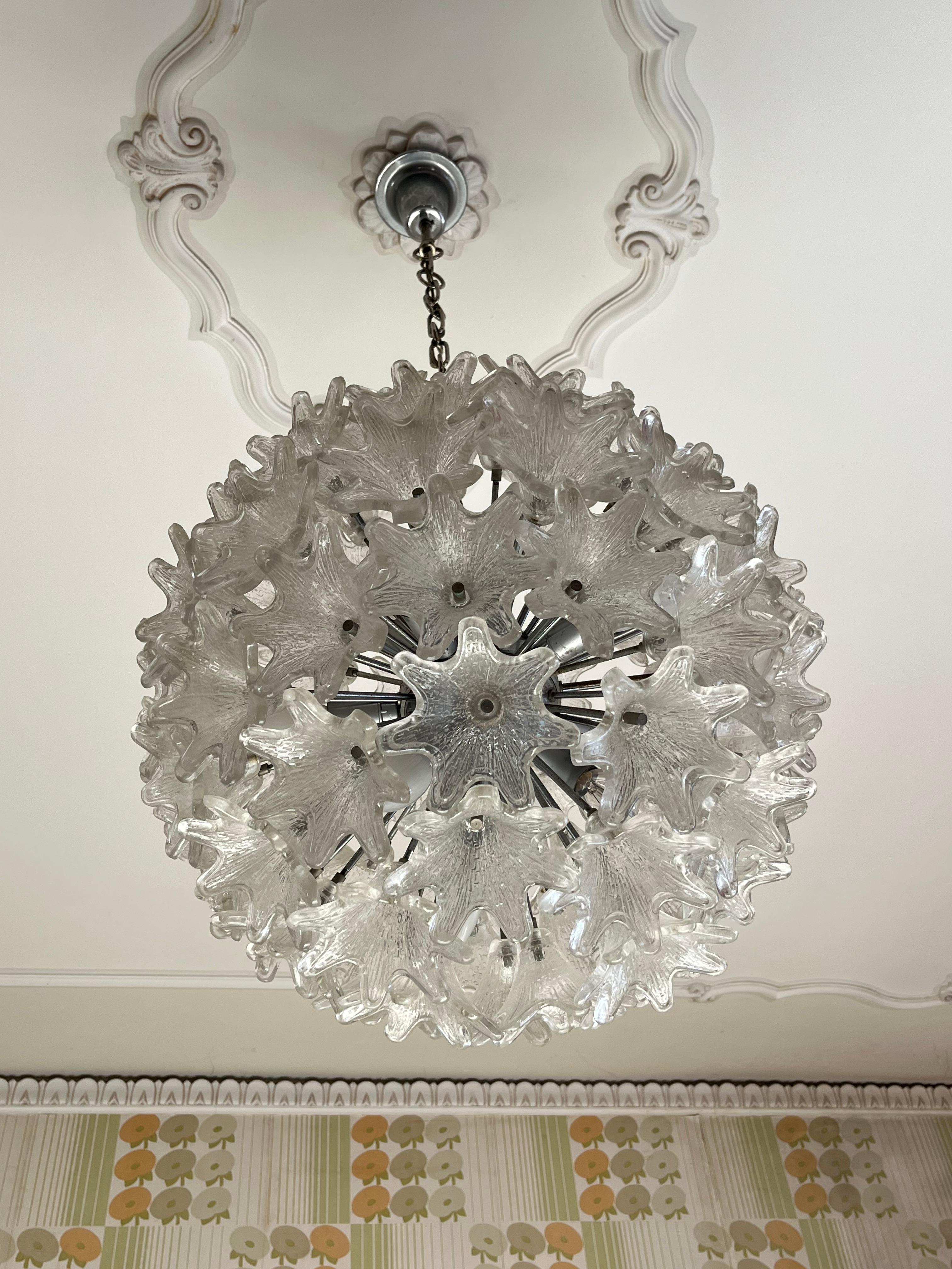 Mid-20th Century Murano Glass Chandelier attributed to Paolo Venini for VeArt, 1960s. For Sale