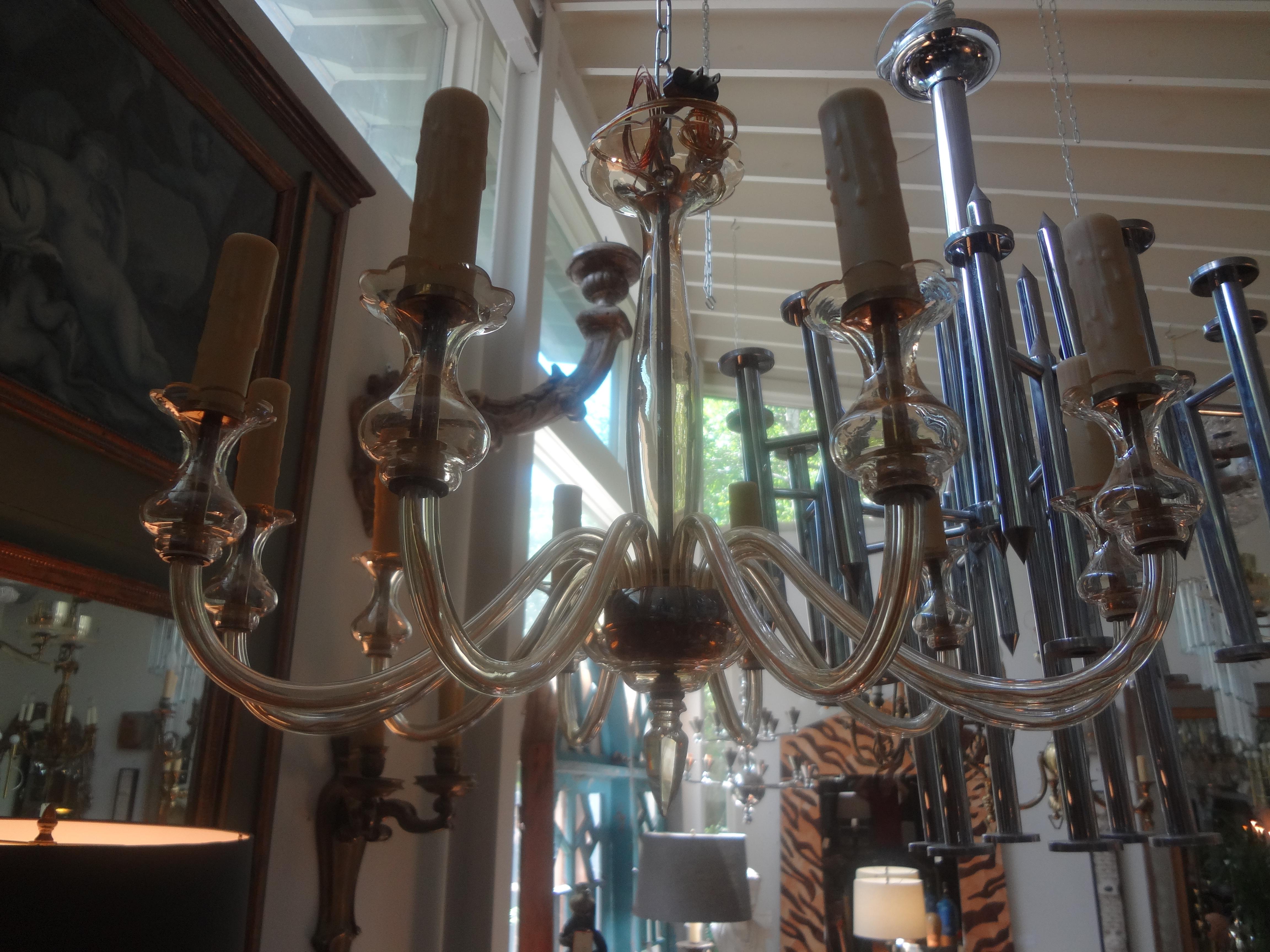 Louis XVI Murano Chandelier Attributed to Seguso For Sale