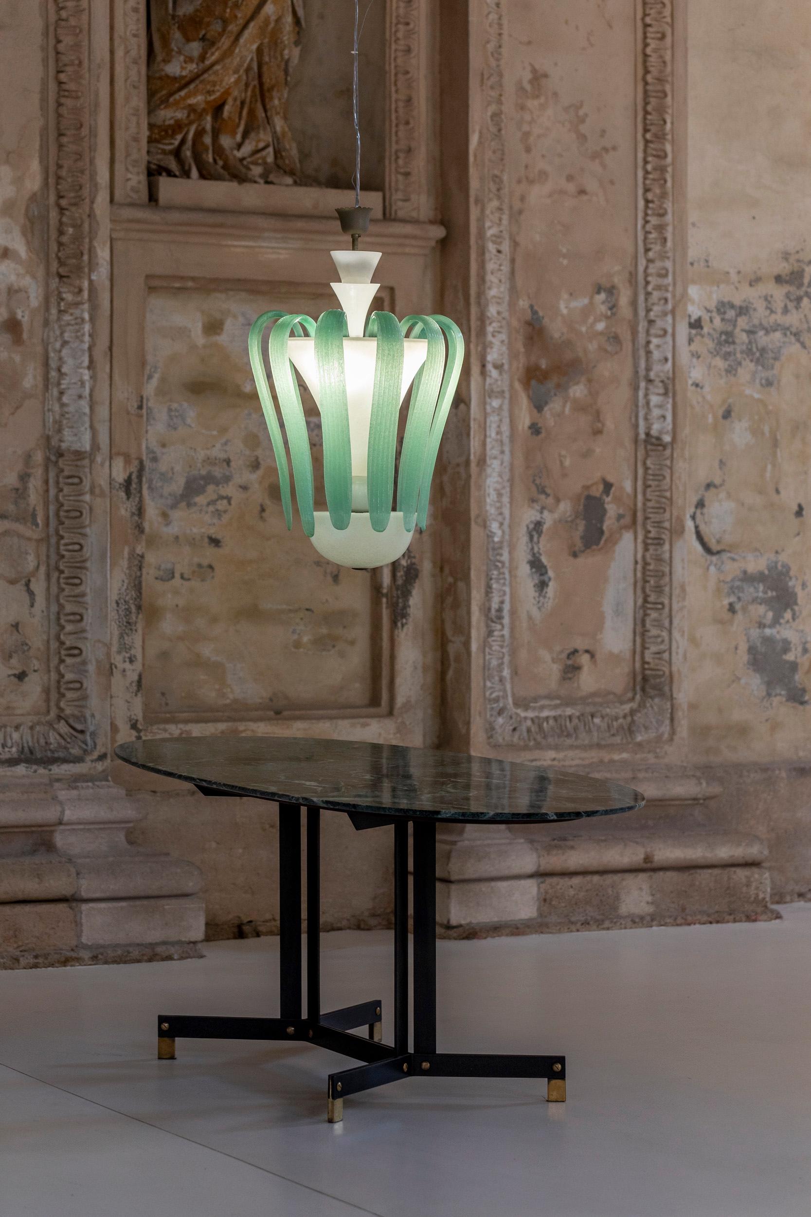 Murano Glass Chandelier Attributed to Tomaso Buzzi for Venini 5