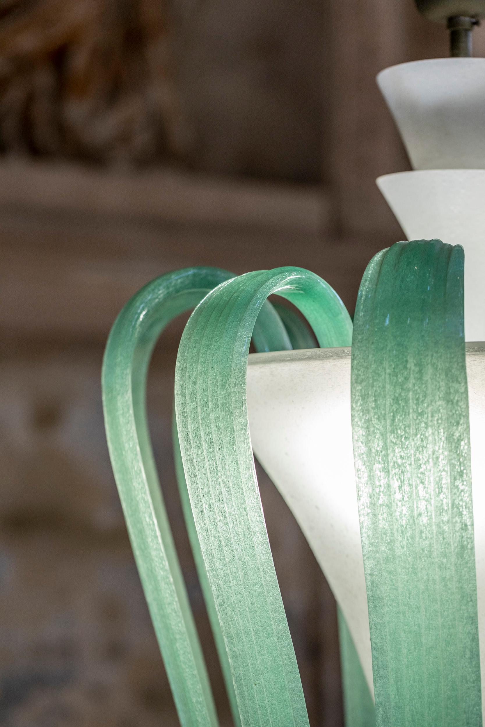Murano Glass Chandelier Attributed to Tomaso Buzzi for Venini 8