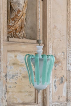 Murano Glass Chandelier Attributed to Tomaso Buzzi for Venini