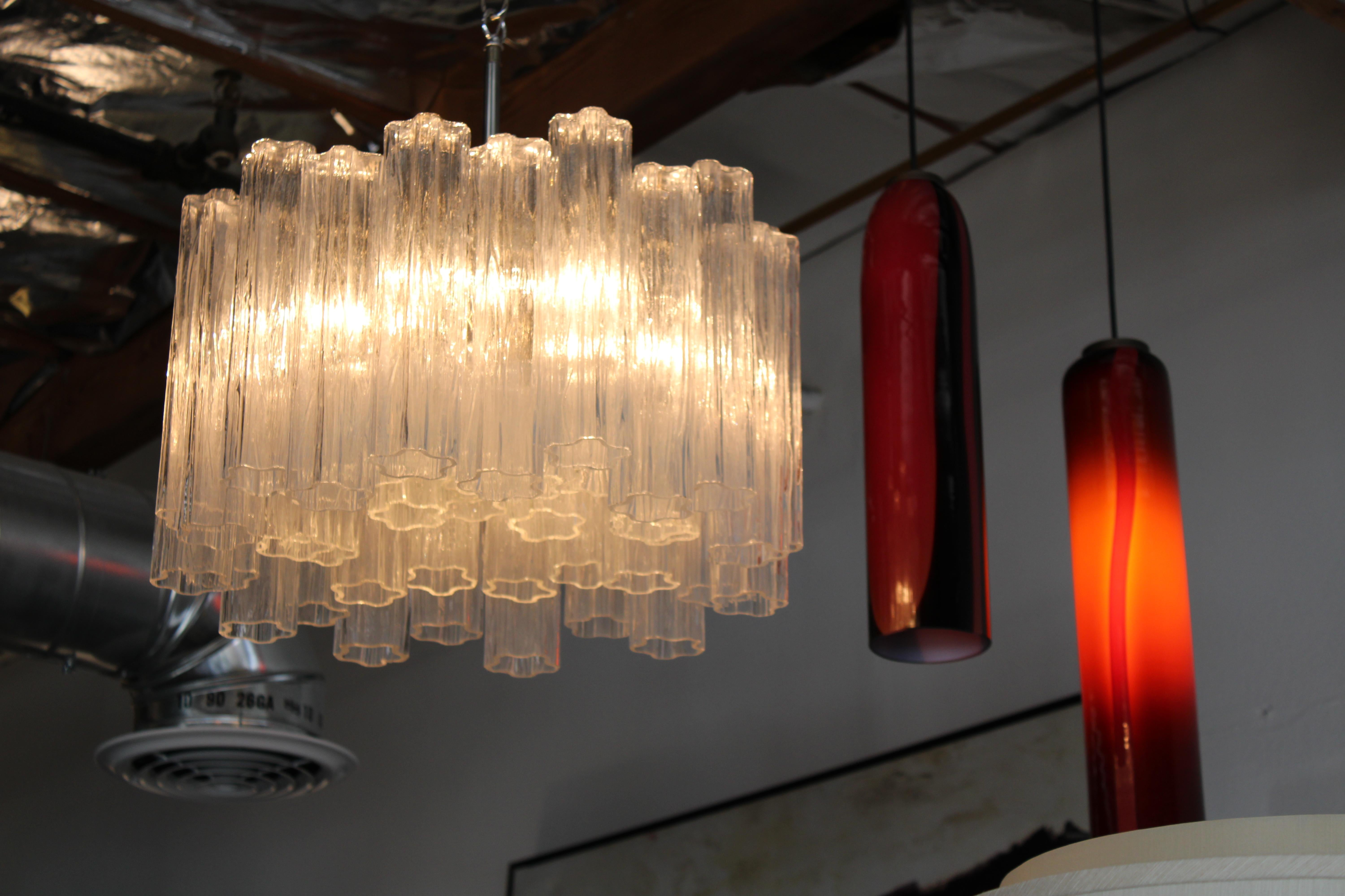 Late 20th Century Murano Glass Chandelier Attributed to Venini For Sale