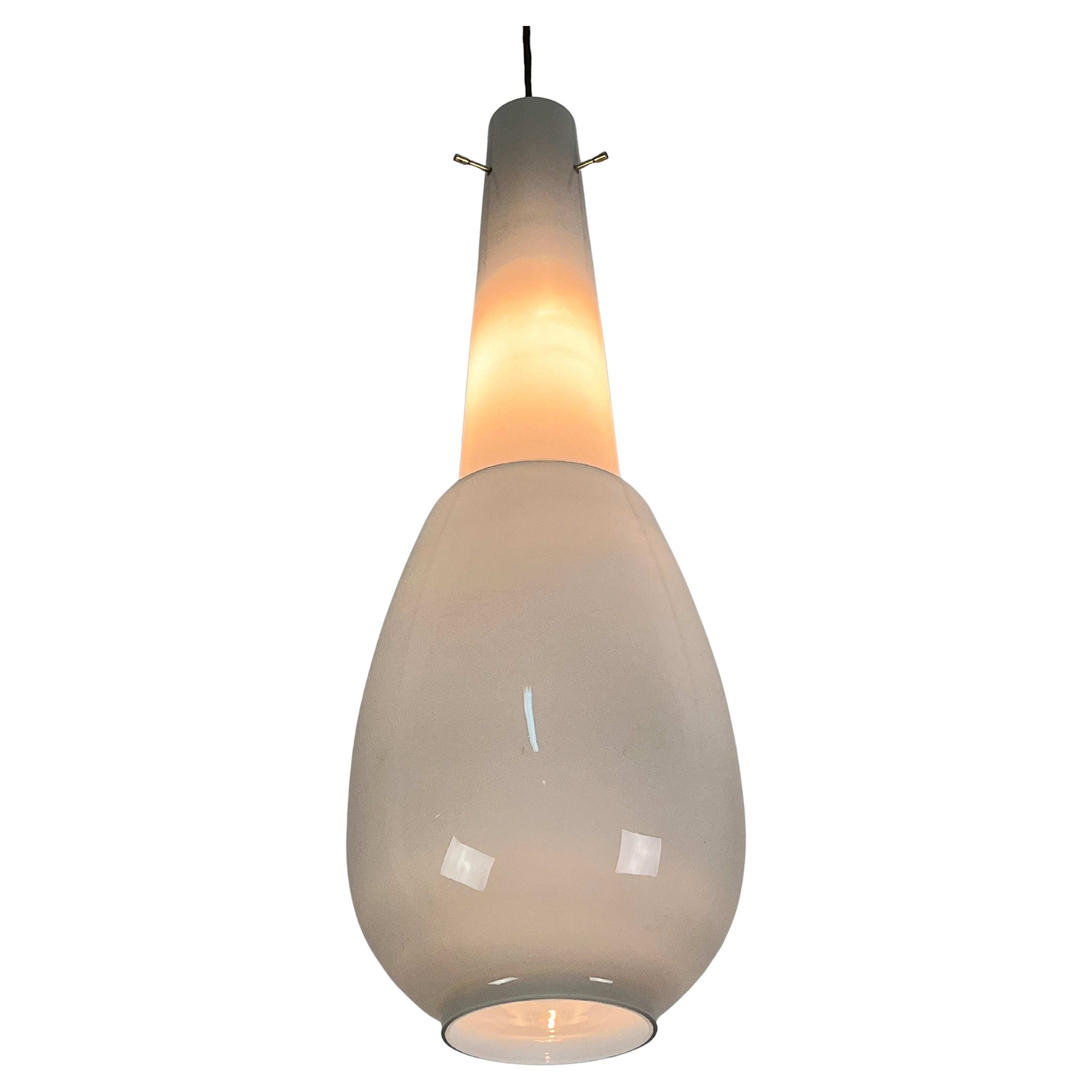 Murano Glass Chandelier attributed to Vistosi, Brass Elements, 1970s For Sale