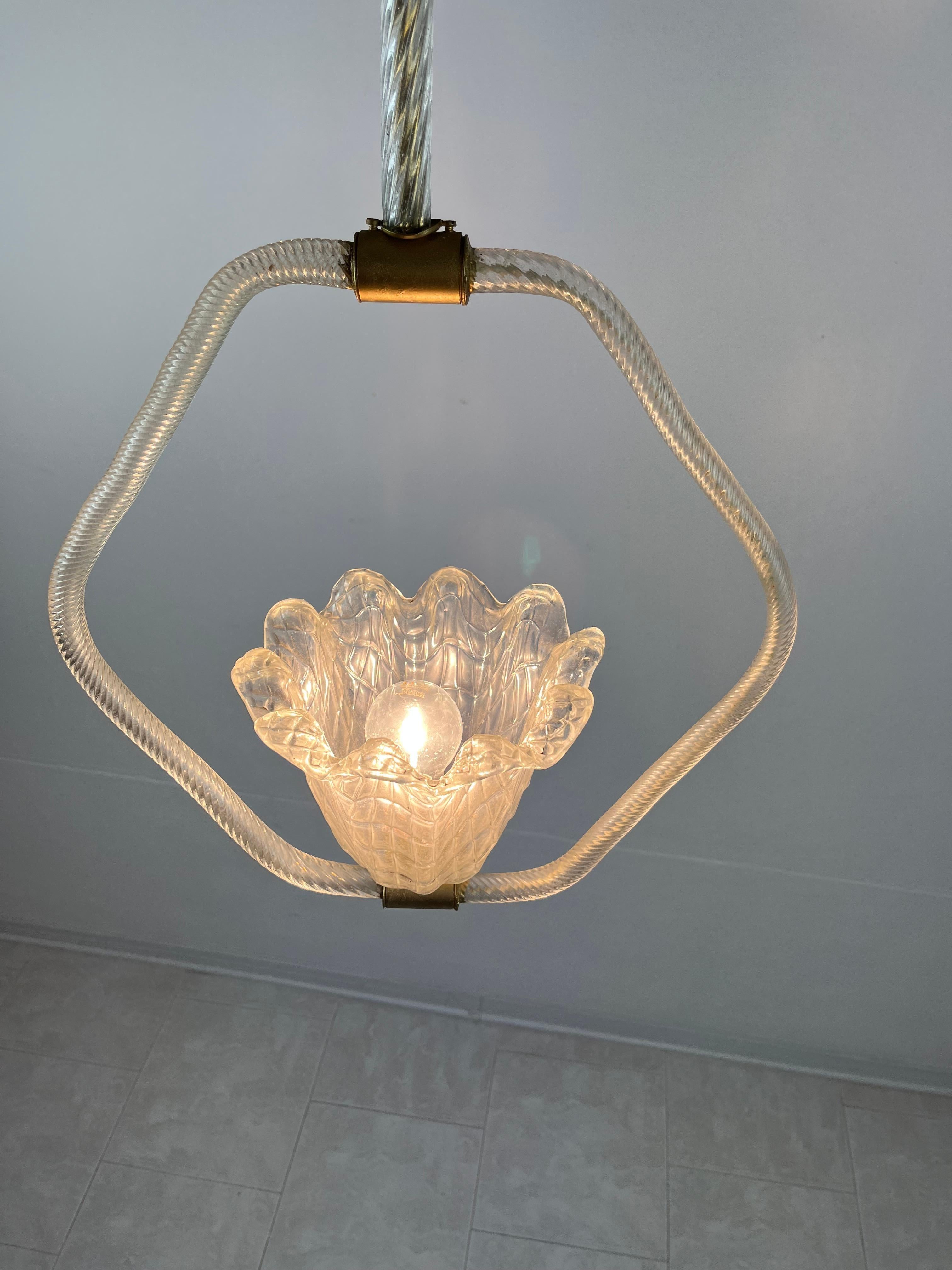 Other Murano Glass Chandelier, Barovier & Toso, Italy, 1940s For Sale