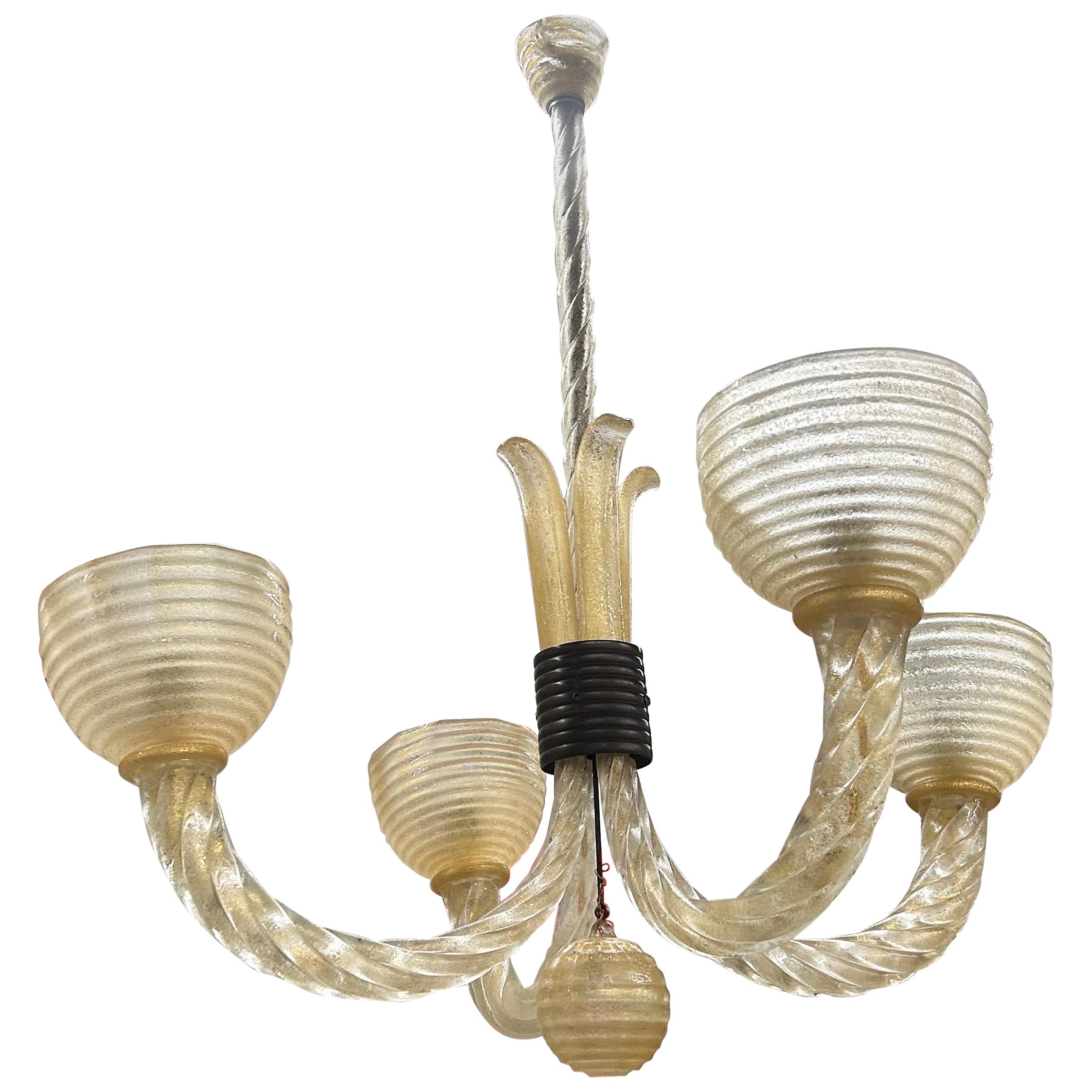Murano Glass Chandelier By Barovier For Sale