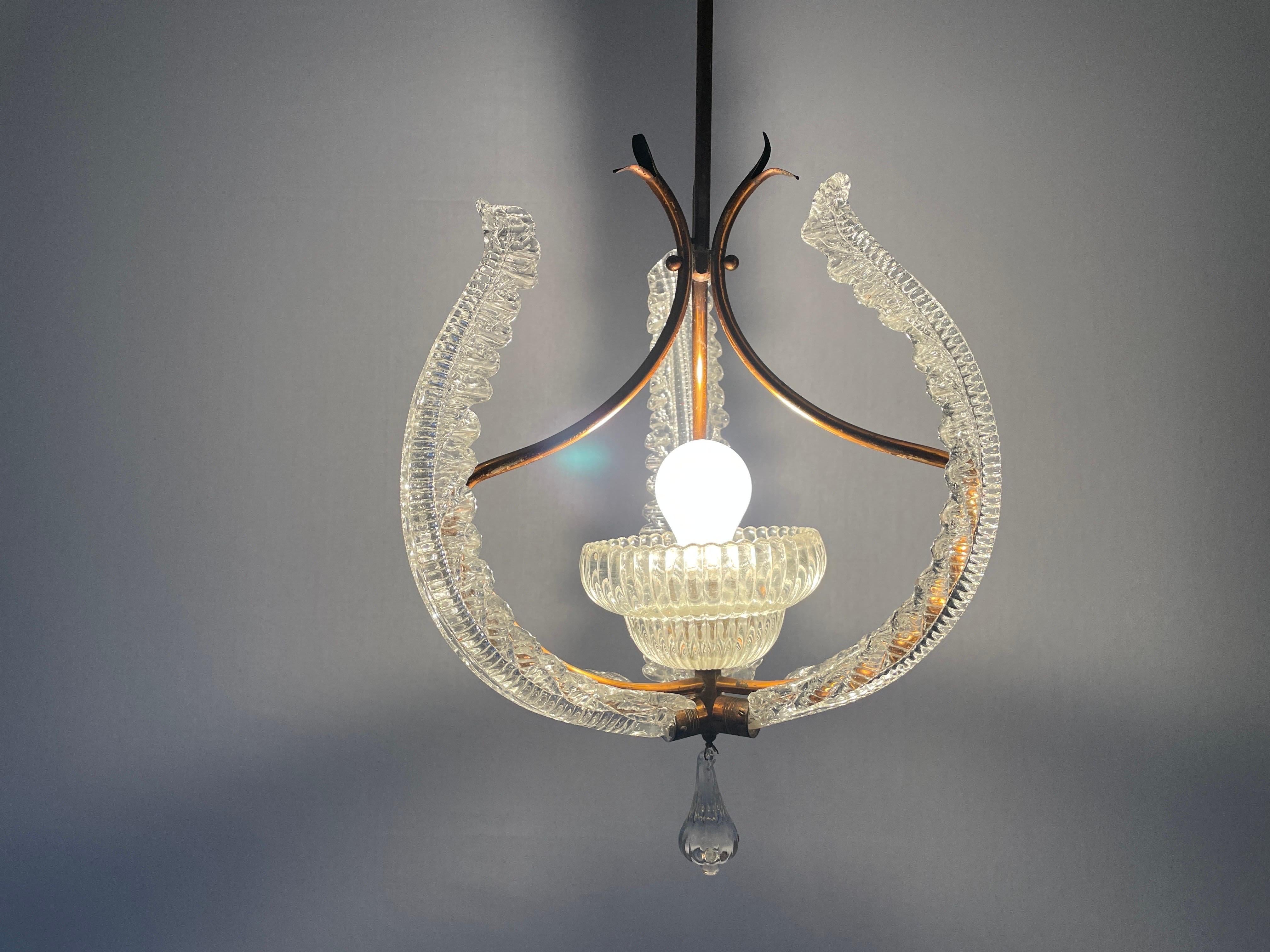 Murano Glass Chandelier by Barovier & Toso, 1940s, Italy For Sale 3