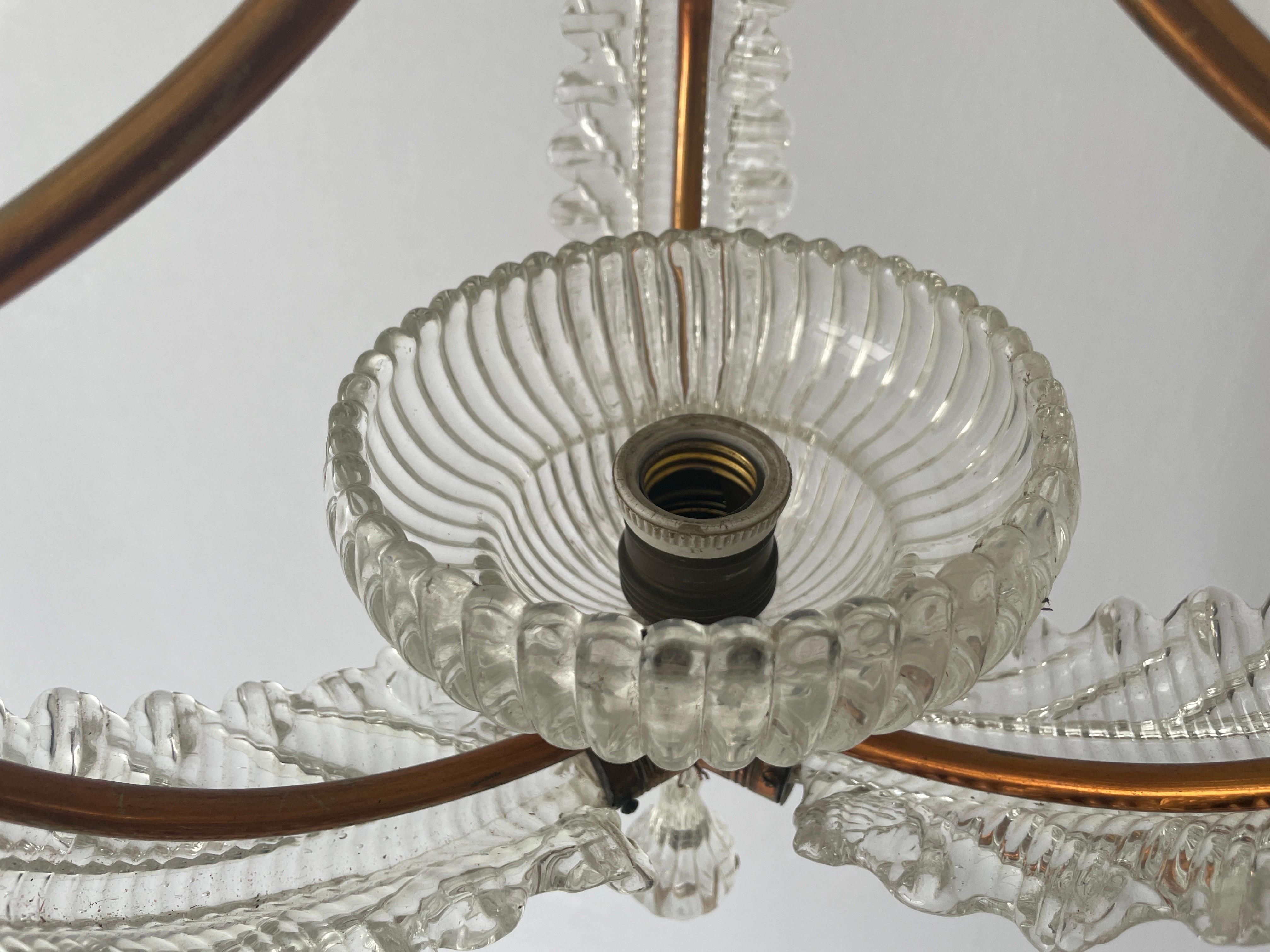 Murano Glass Chandelier by Barovier & Toso, 1940s, Italy For Sale 4