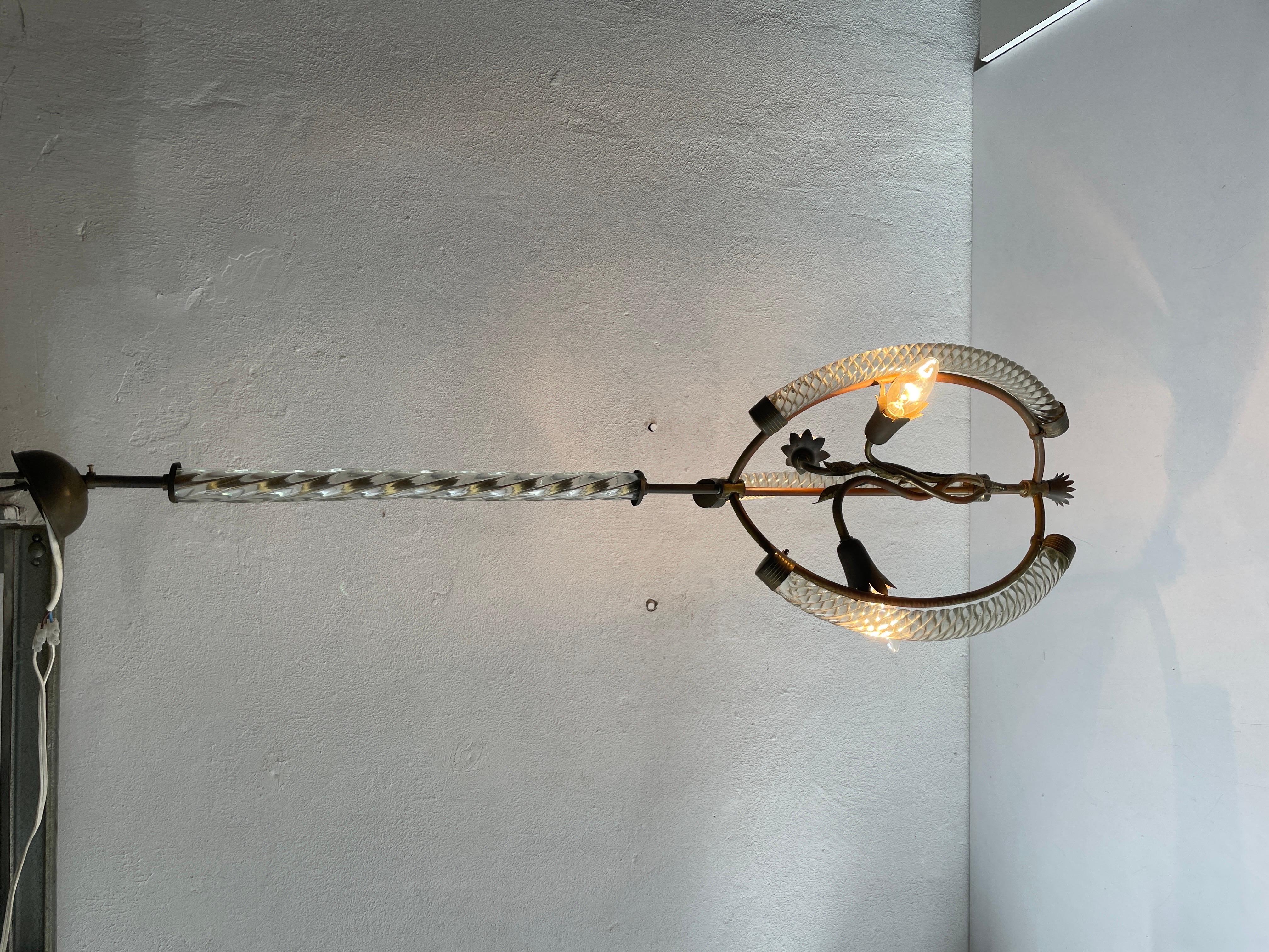 Murano Glass Chandelier by Barovier & Toso, 1940s, Italy For Sale 8