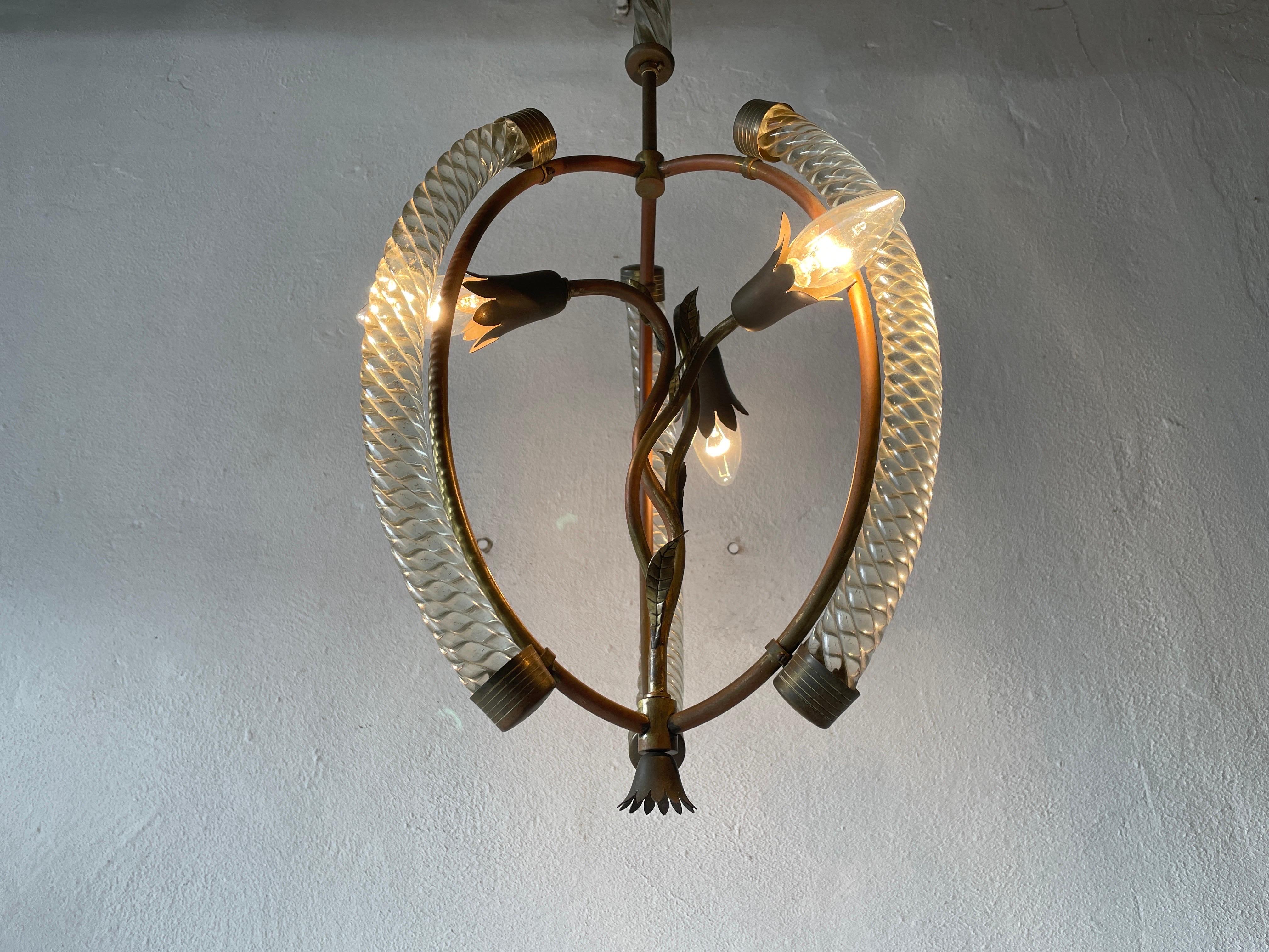 Murano Glass Chandelier by Barovier & Toso, 1940s, Italy For Sale 9