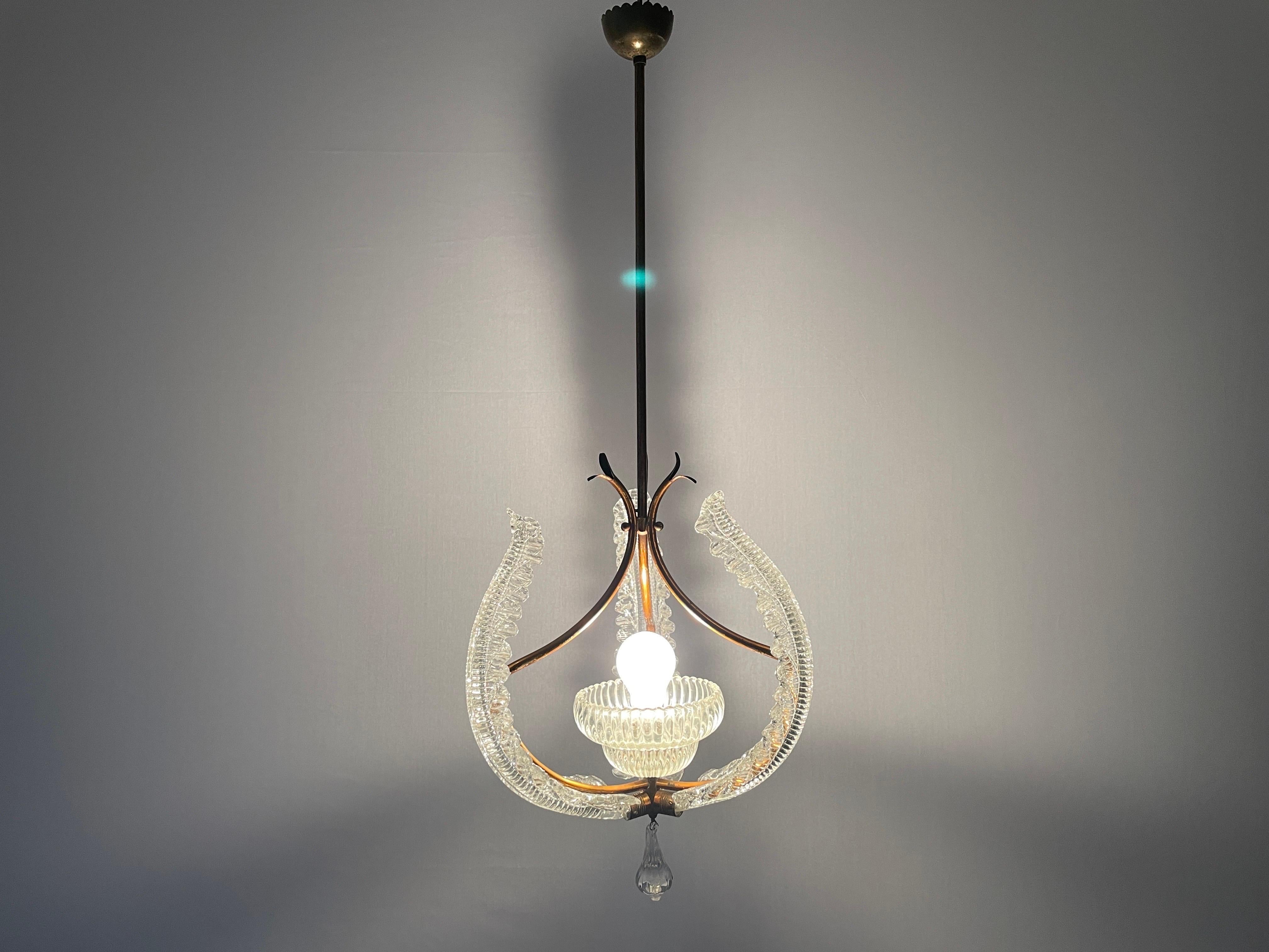 Murano Glass Chandelier by Barovier & Toso, 1940s, Italy For Sale 8