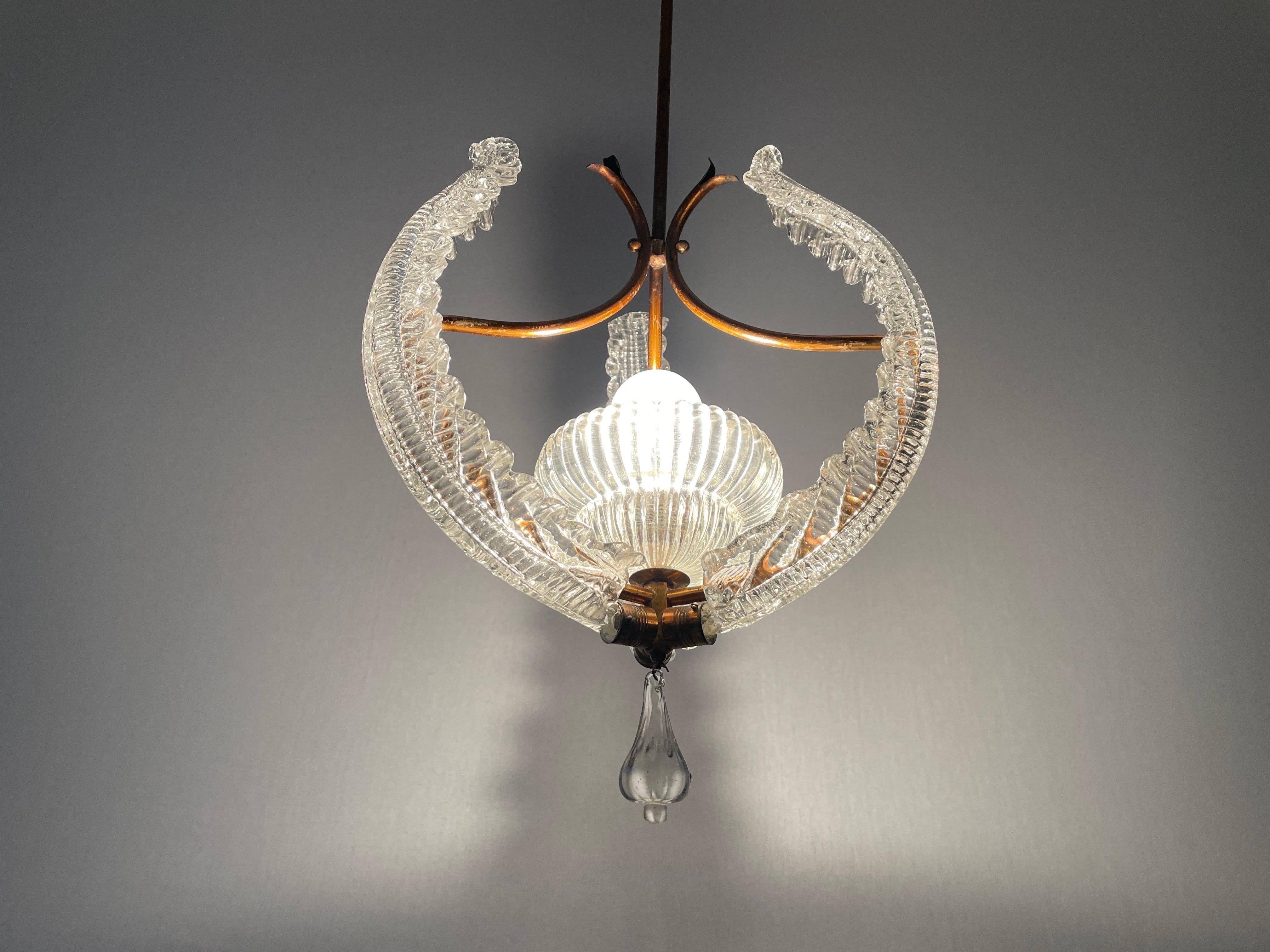Murano Glass Chandelier by Barovier & Toso, 1940s, Italy For Sale 9