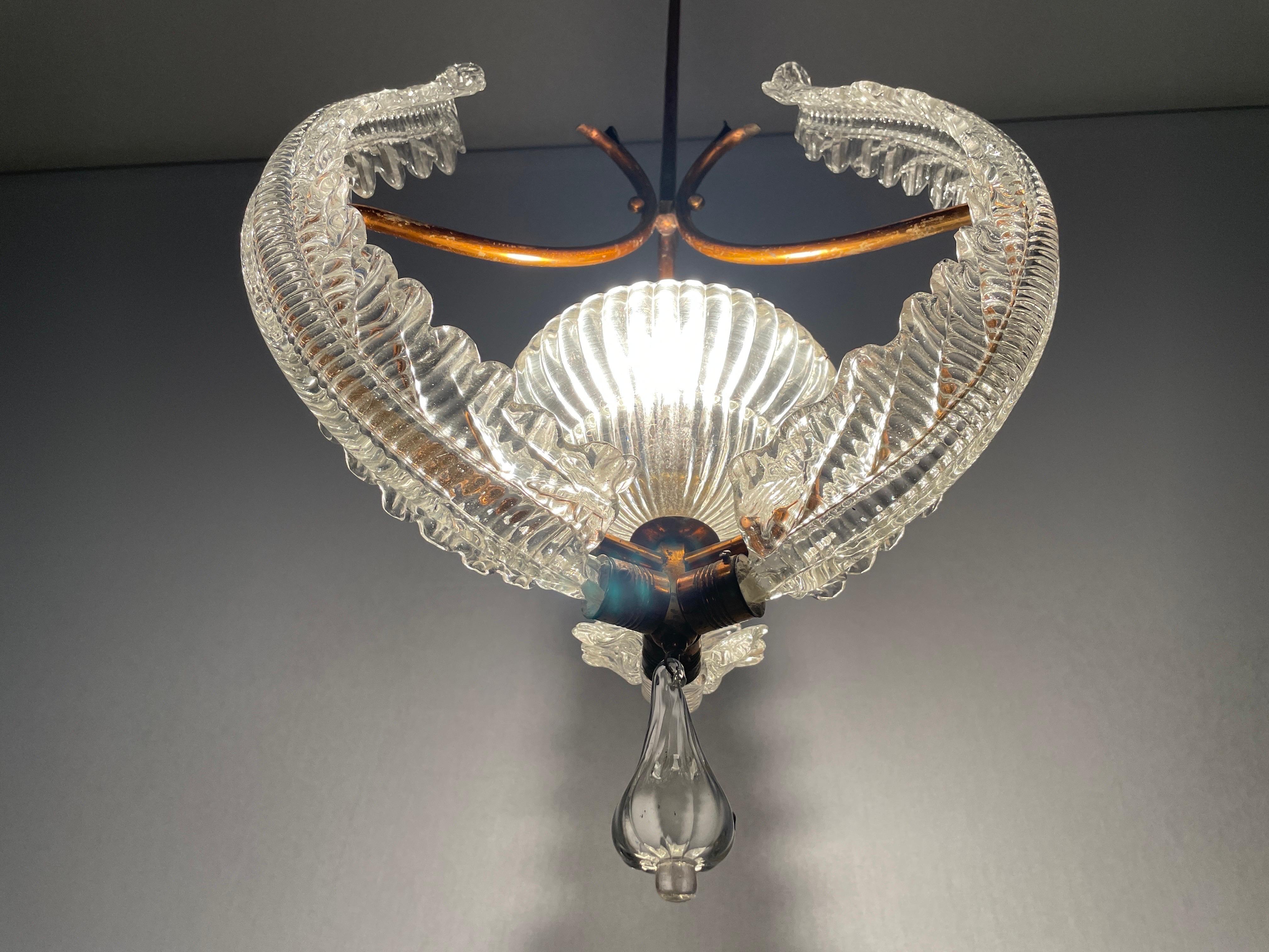 Murano Glass Chandelier by Barovier & Toso, 1940s, Italy For Sale 12