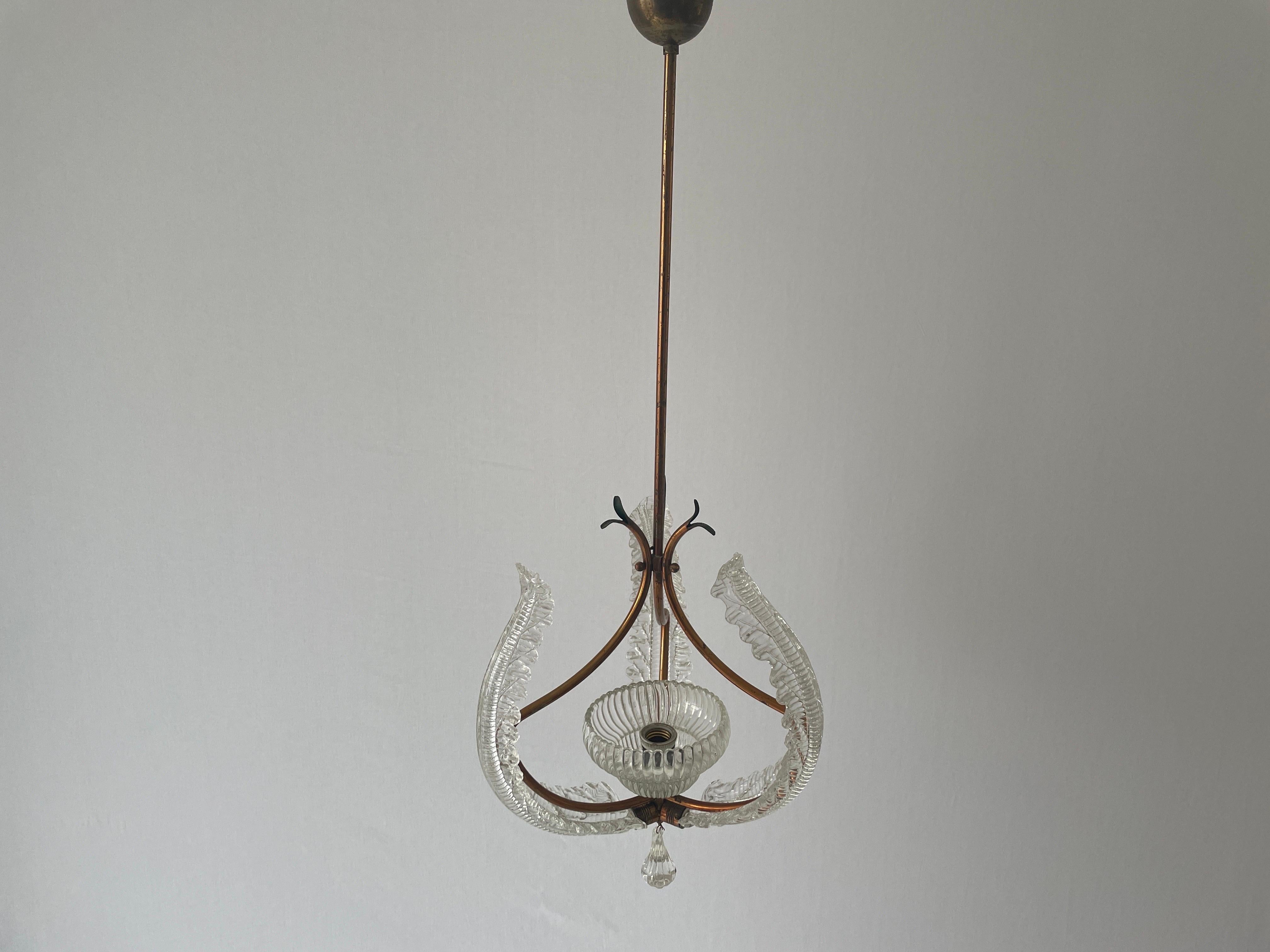 Murano Glass Chandelier by Barovier & Toso, 1940s, Italy For Sale 1