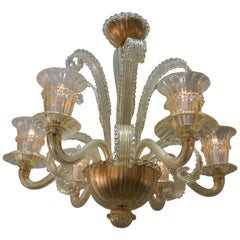 Murano Glass Chandelier by Barovier Toso