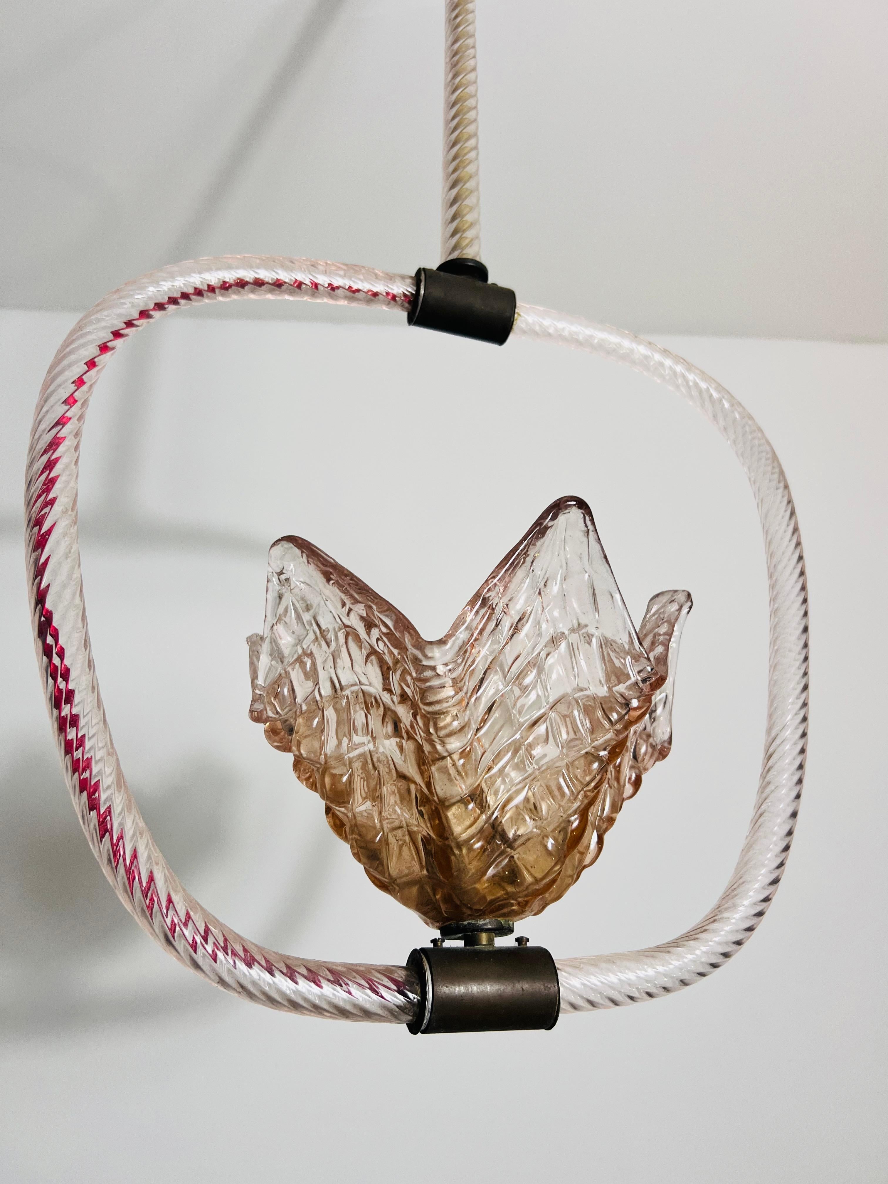 Lustre en verre de Murano par Barovier & Toso, Italie, années 1940 en vente 2