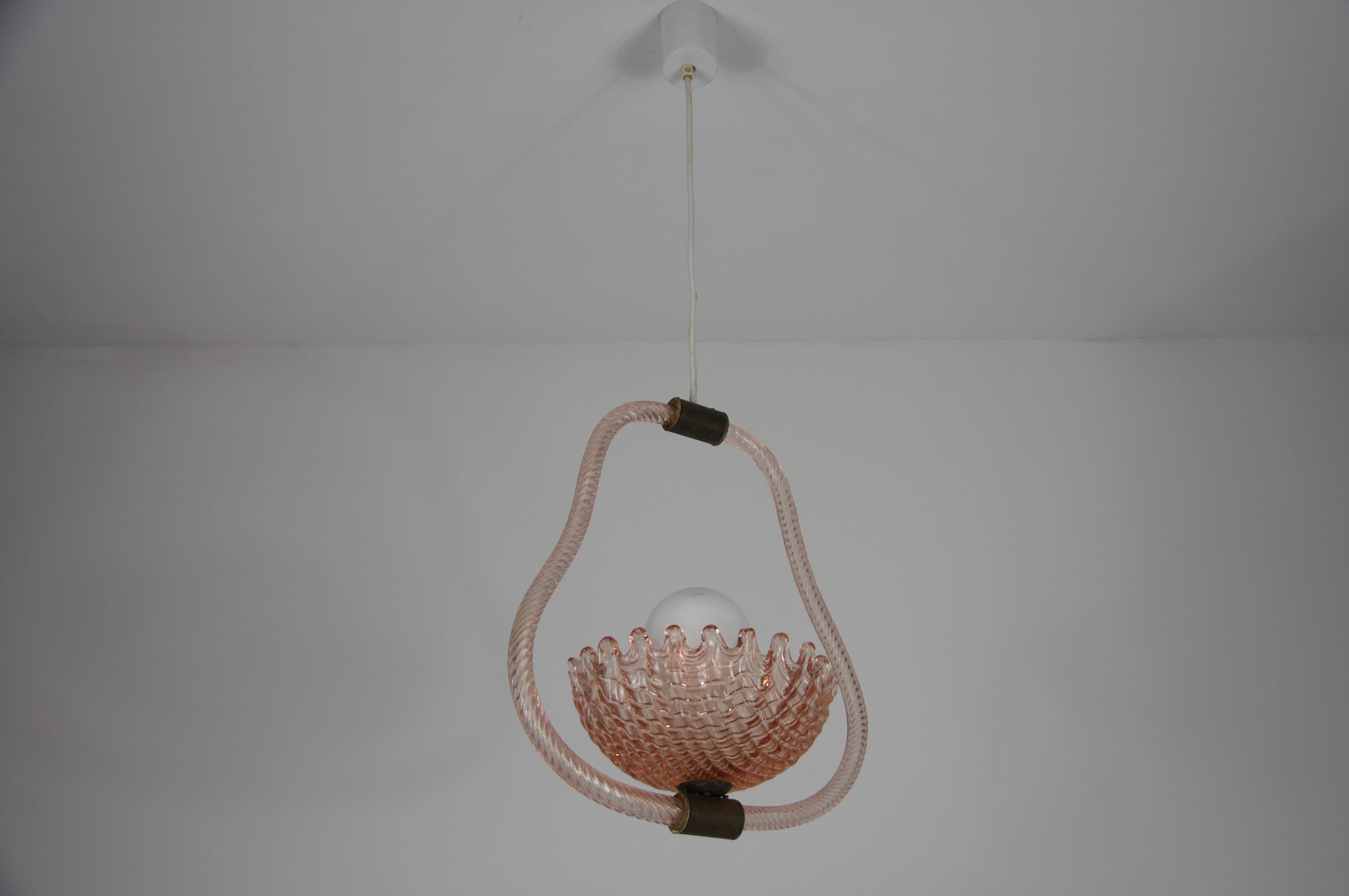 Murano Glass Chandelier by Barovier & Toso, Italy, 1940s In Good Condition For Sale In Hagenbach, DE