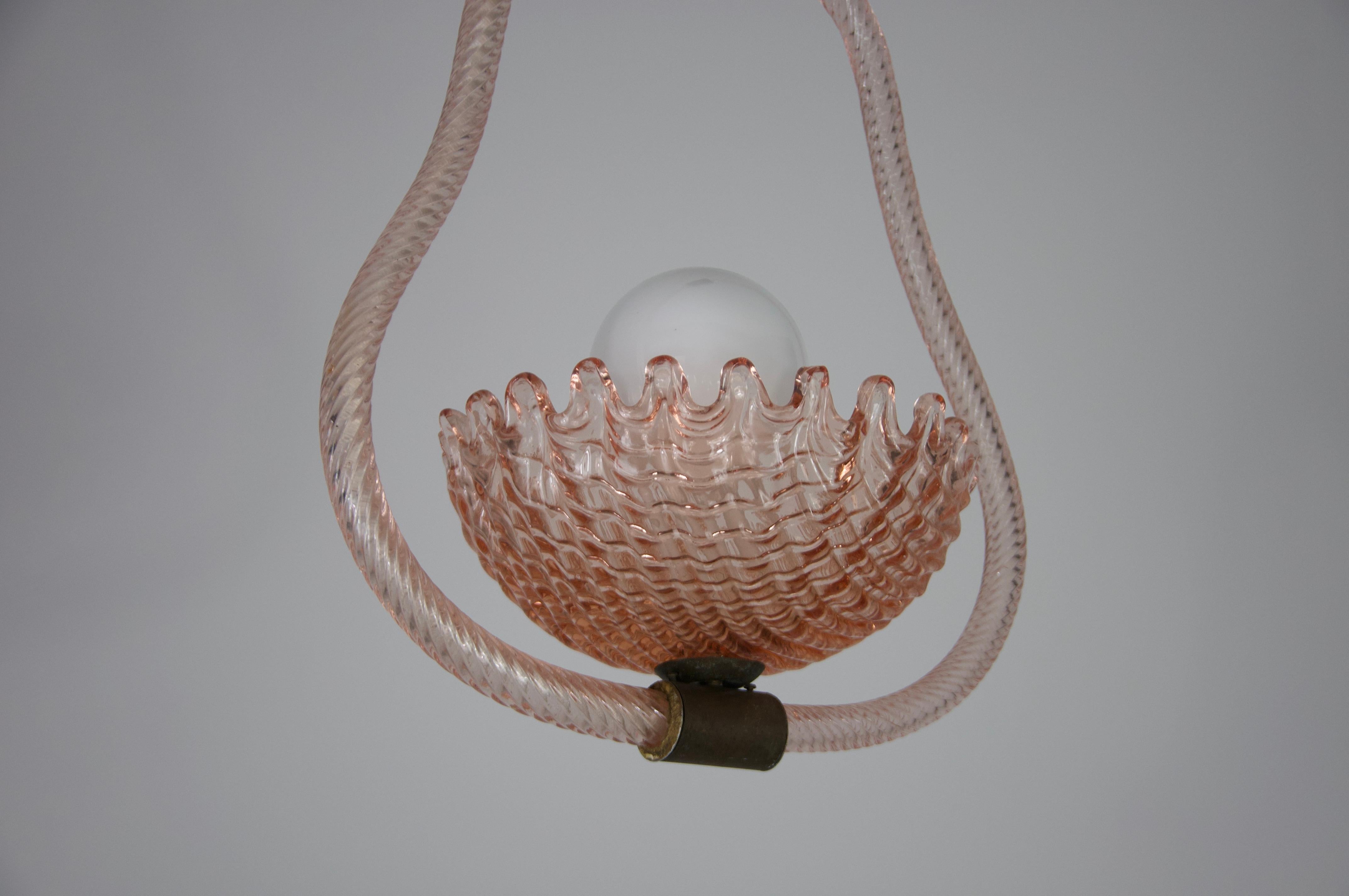Murano Glass Chandelier by Barovier & Toso, Italy, 1940s For Sale 1