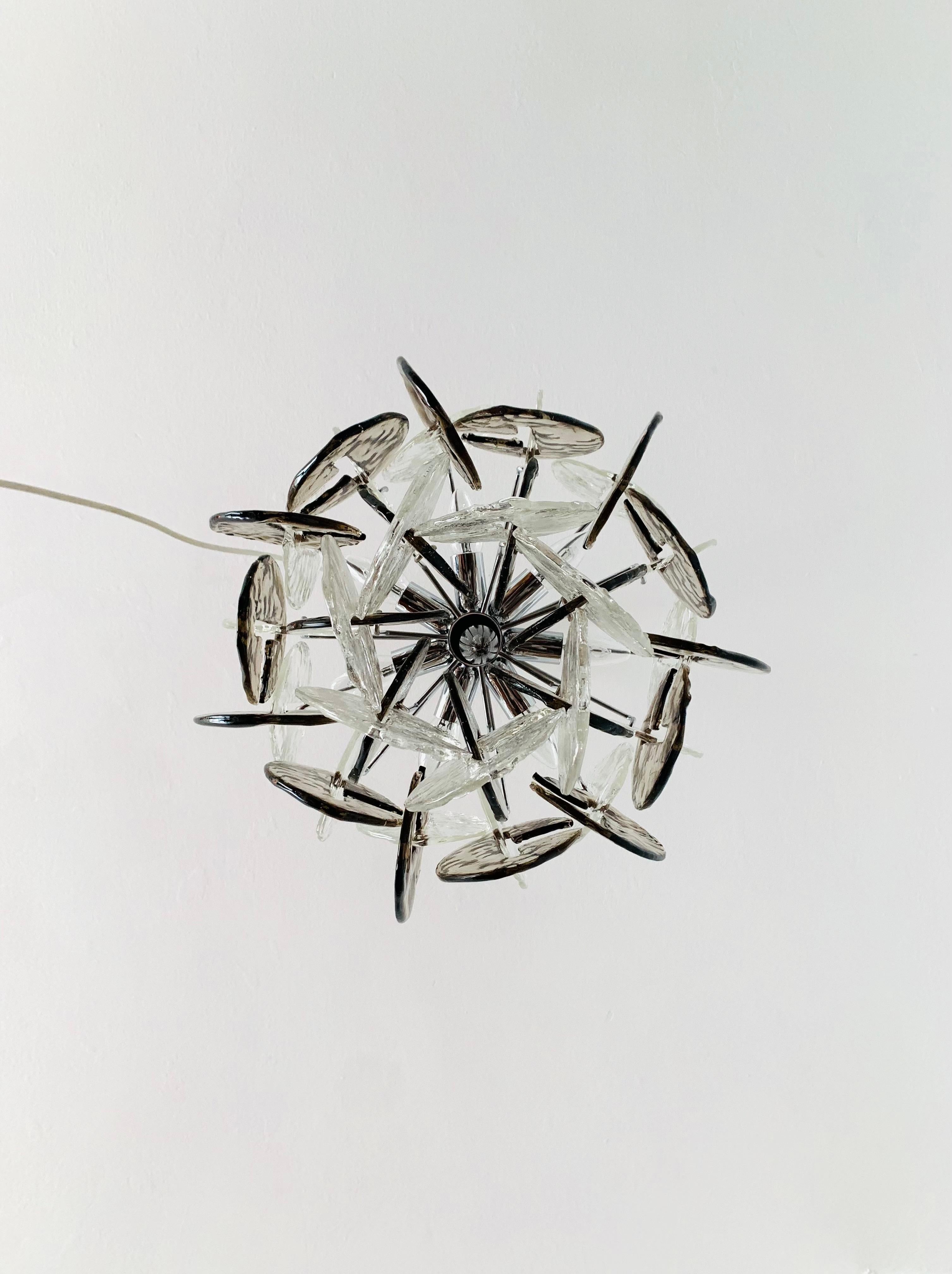 Metal Murano glass chandelier by Carlo Nason for Kalmar For Sale