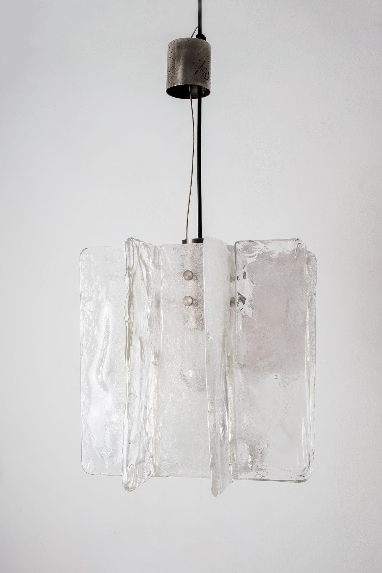 Hand-Crafted Murano Glass Chandelier by Carlo Nason for Mazzega, 1970s For Sale