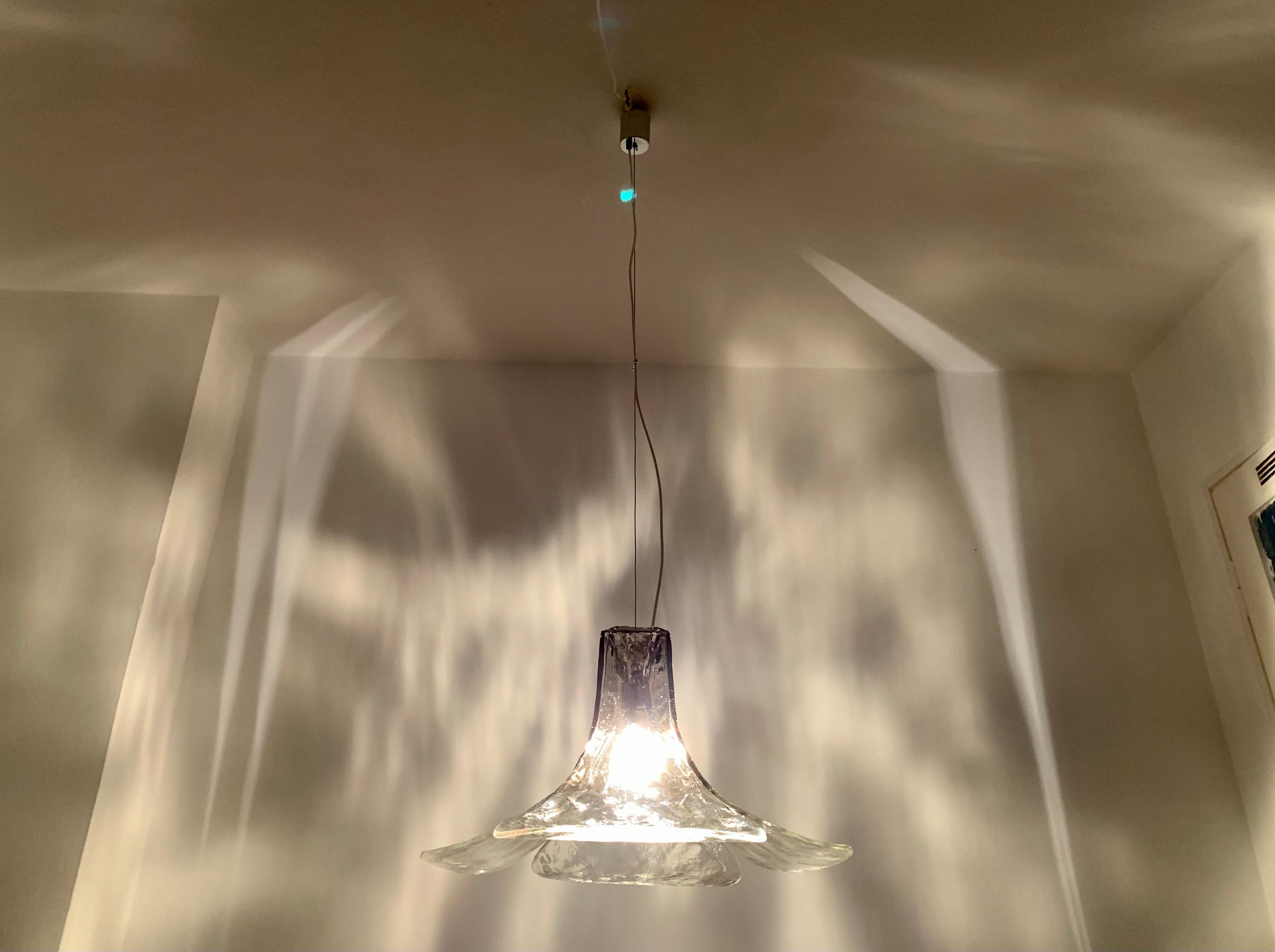 Metallo Lampadario in vetro di Murano di Carlo Nason per Mazzega in vendita