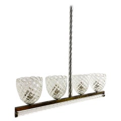 Murano Glass Chandelier by Ercole Barovier, 4 Arms Light, Italy, 1930s