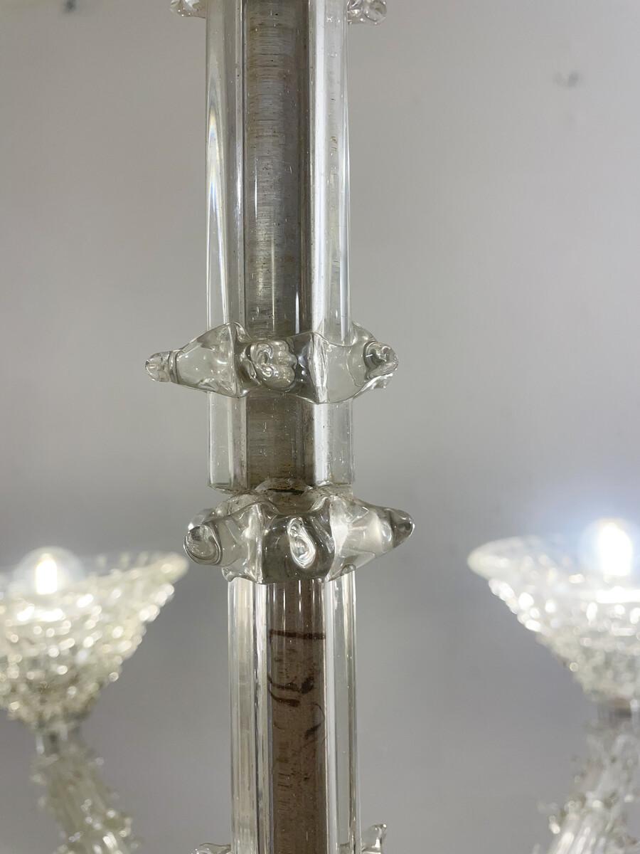 Murano Glass Chandelier by Ercole Barovier, 6 Arms Light, Italy, 1930s In Good Condition In Brussels, BE