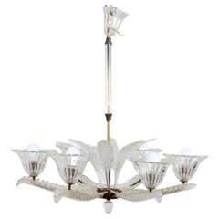 Murano glass Chandelier by Ercole Barovier, Italy 1940s
